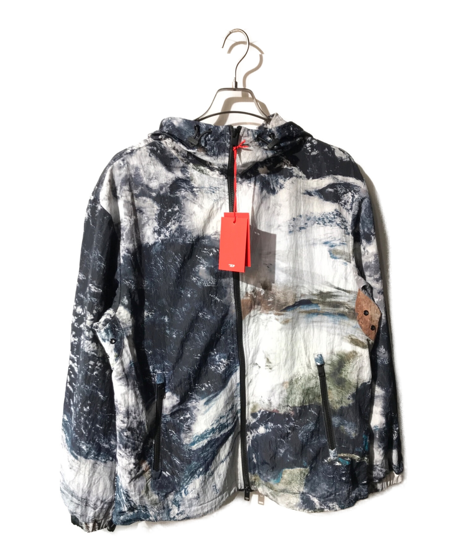 絶大な人気を誇る DIESEL◇j-warrel-print jacket/44/ポリエステル/GRY