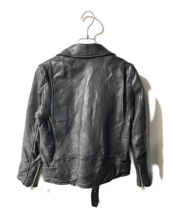 beautiful people (ビューティフルピープル) shrink leather riders  jacket/シュリンクレザーライダースジャケット ブラック サイズ:140