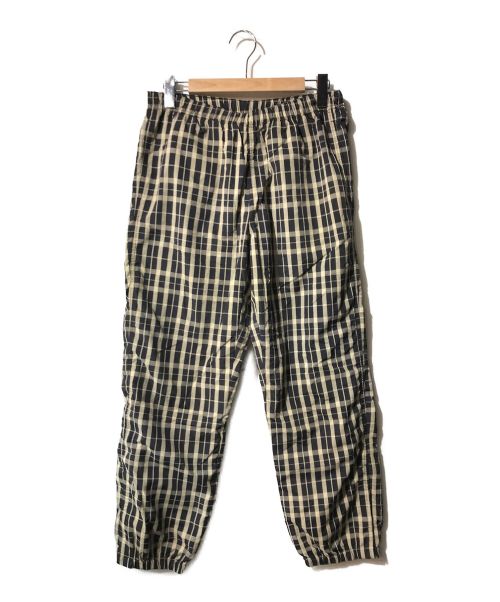 Supreme (シュプリーム) 18AW Nylon Plaid Track Pant/ナイロンチェックパンツ ブラック×ベージュ サイズ:S