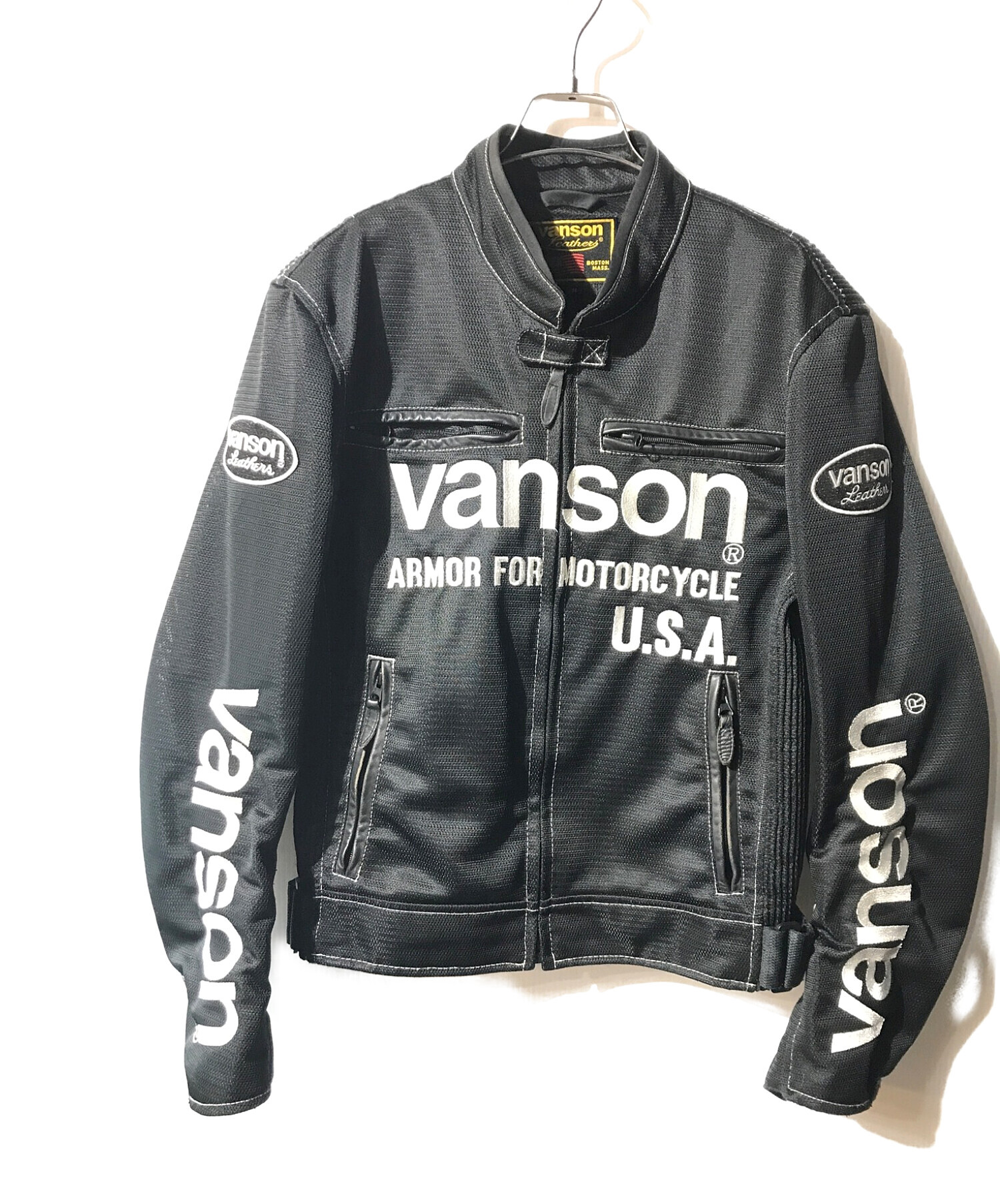 VANSON (バンソン) レーシングジャケット ブラック サイズ:M