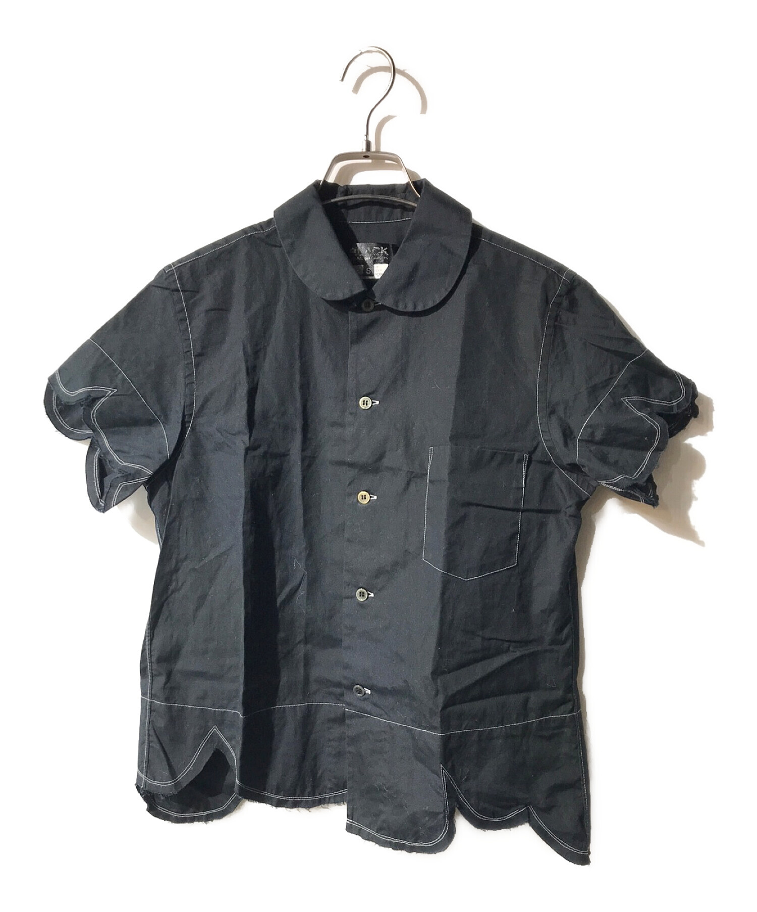 BLACK COMME des GARCONS (ブラック コムデギャルソン) ステッチシャツ ブラック サイズ:S