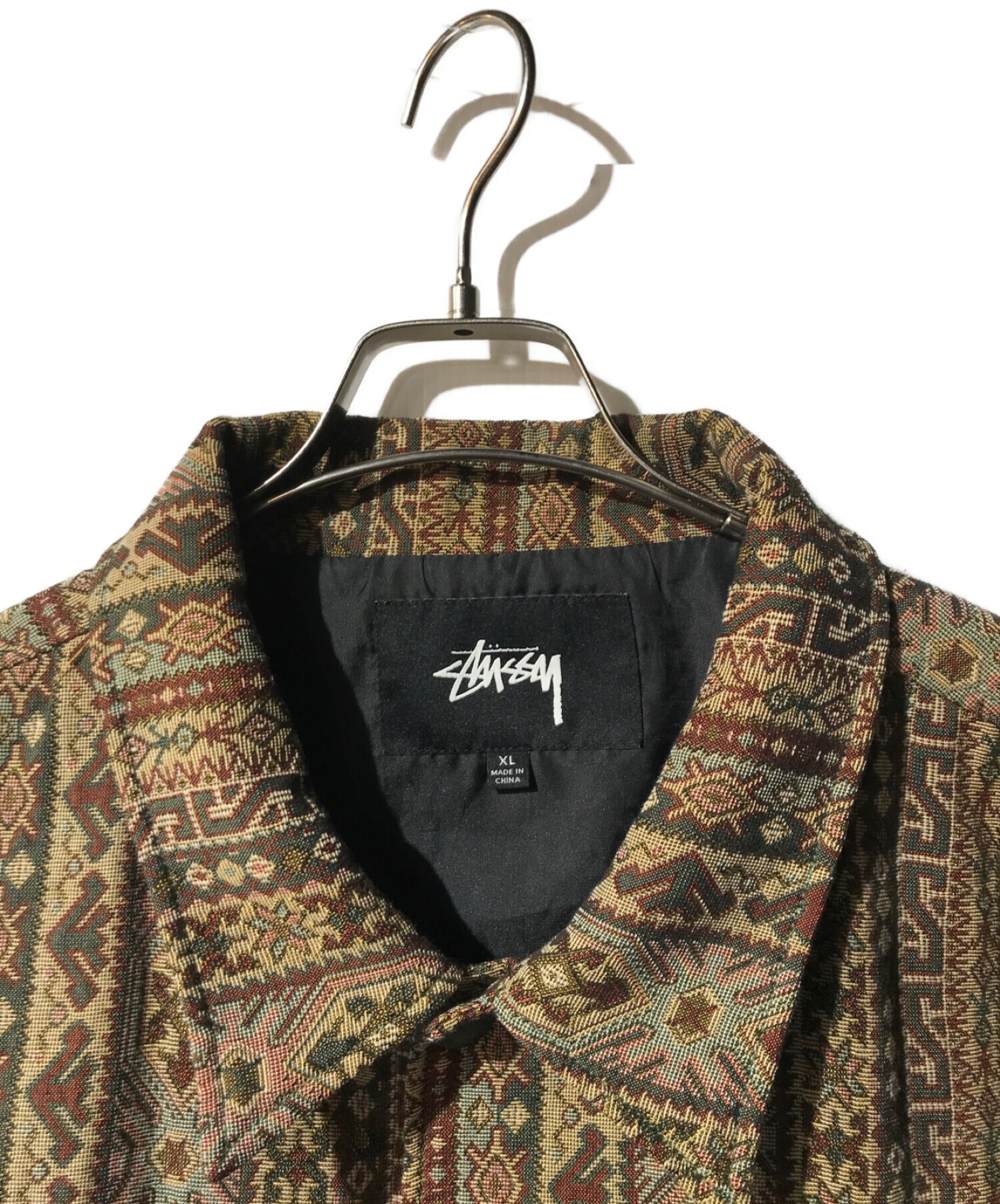 stussy (ステューシー) Tapestry Classic Coach Jacket ブラウン サイズ:ＸＬ