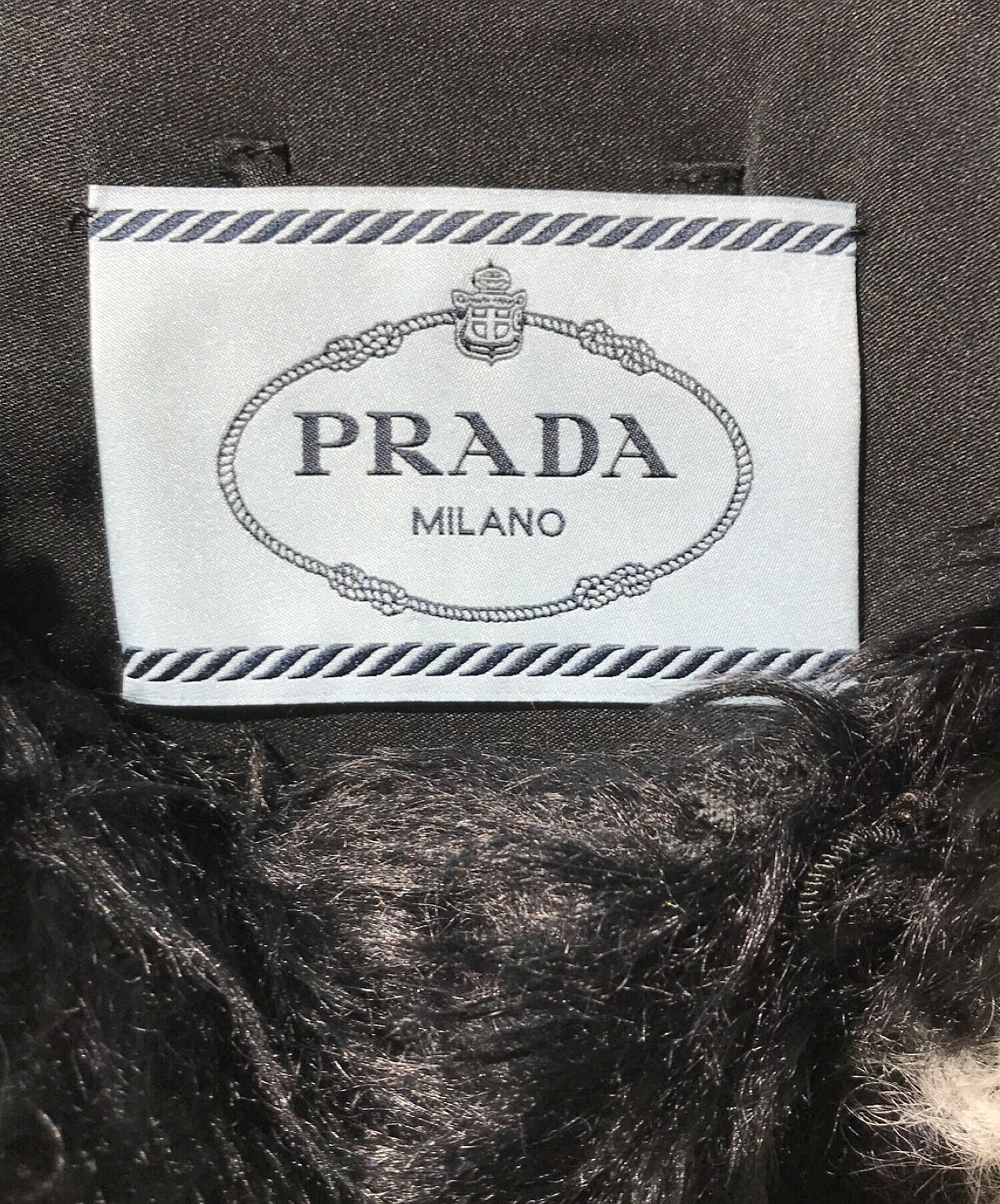PRADA (プラダ) モヘヤコットンファージャケット ブラック サイズ:42