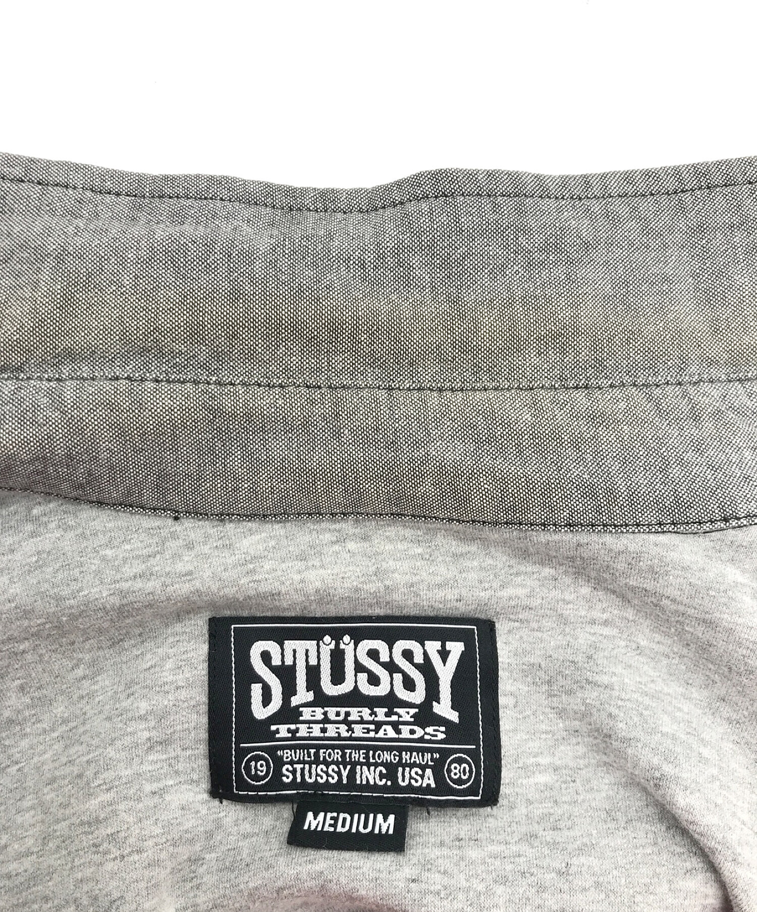 stussy (ステューシー) キルティングシャツジャケット グレー サイズ:Ｍ