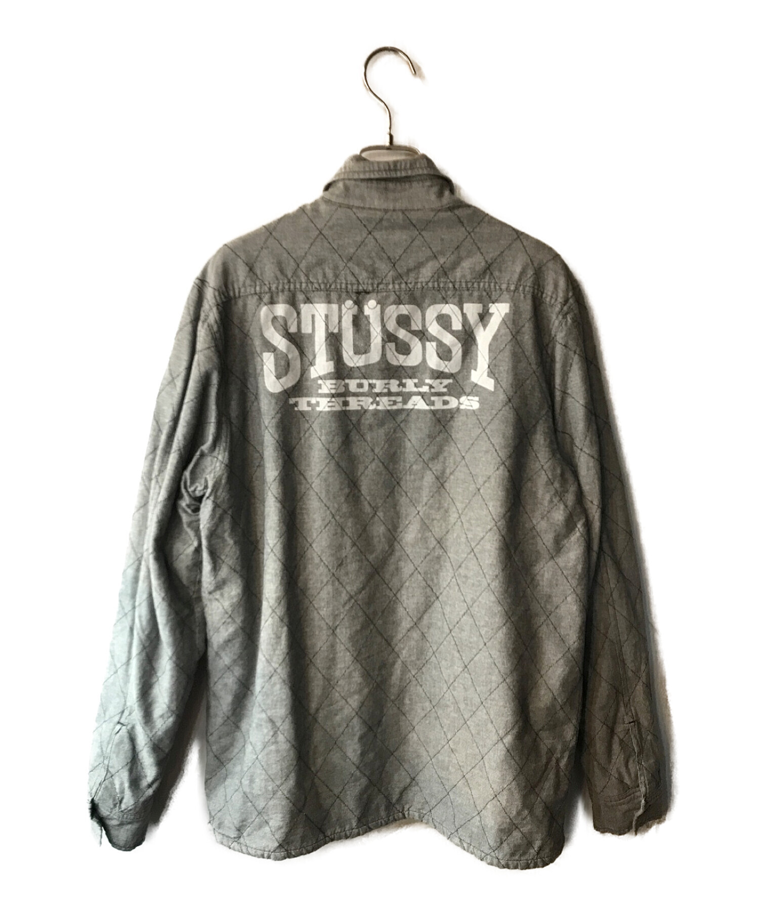 stussy (ステューシー) キルティングシャツジャケット グレー サイズ:Ｍ