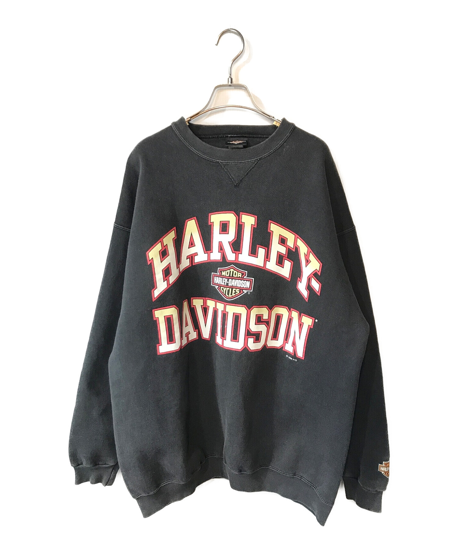 HARLEY-DAVIDSON (ハーレーダビッドソン) クルーネックスウェット ブラック サイズ:XL