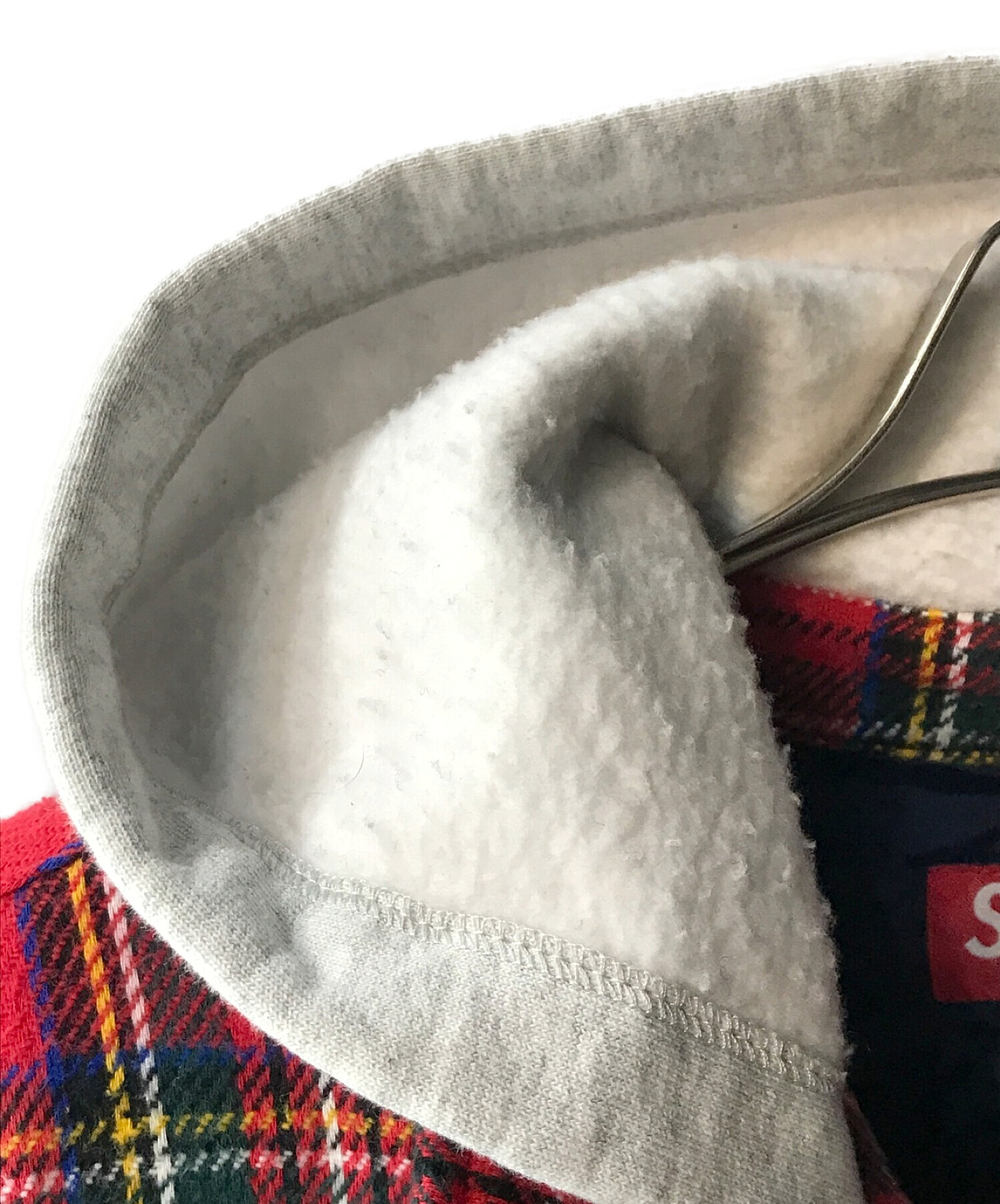 Supreme (シュプリーム) tartan flannel hooded shirt レッド サイズ:M