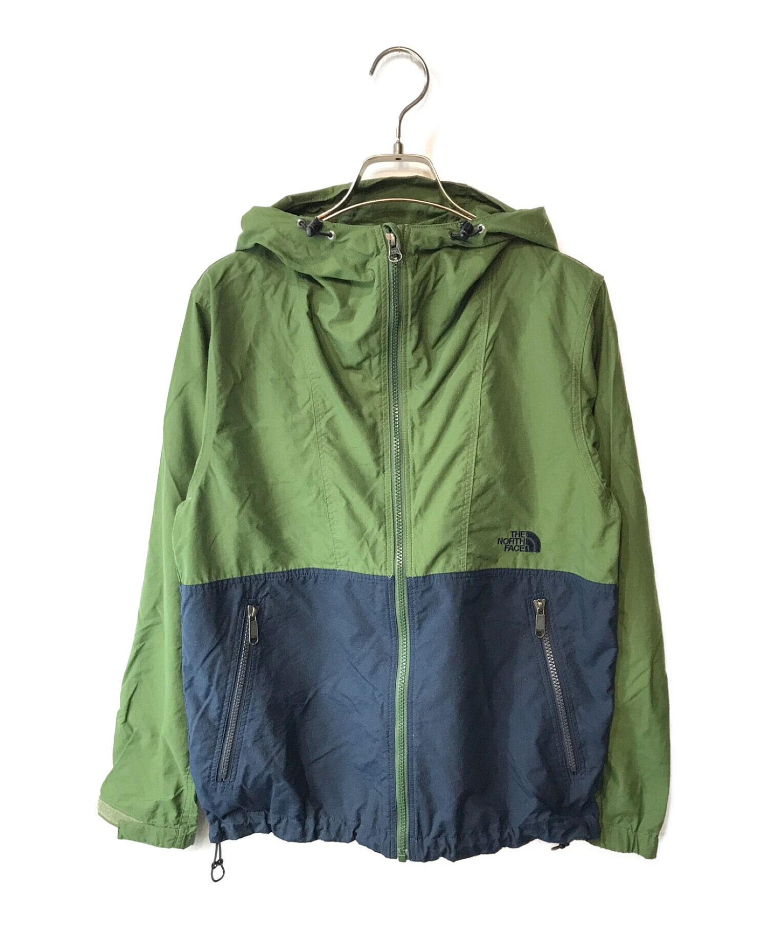 THE NORTH FACE (ザ ノース フェイス) コンパクトジャケット ネイビー×グリーン サイズ:M