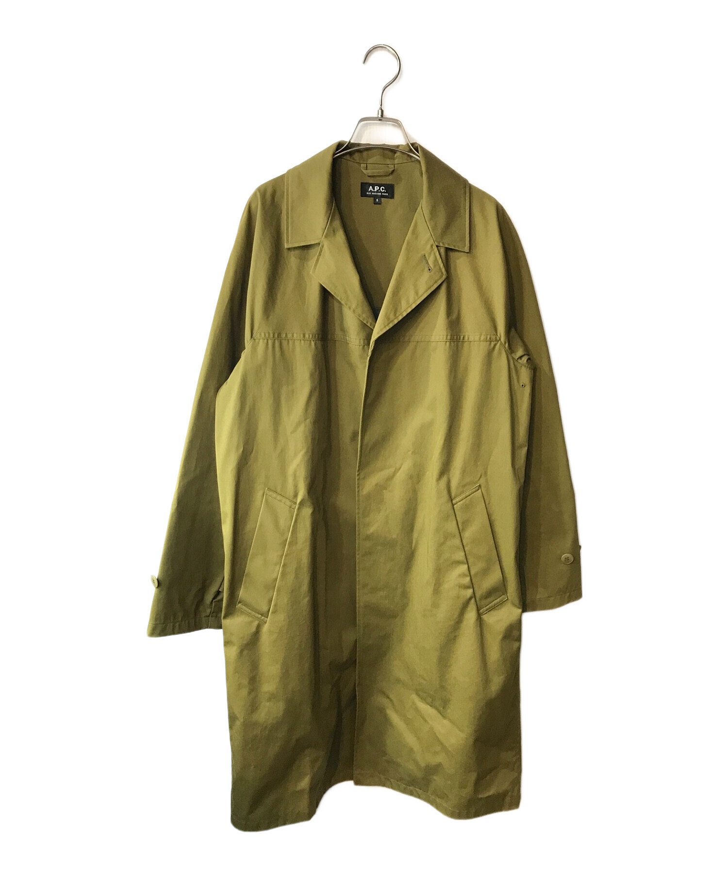 中古・古着通販】A.P.C. (アーペーセー) ステンカラーコート グリーン サイズ:Ｓ｜ブランド・古着通販 トレファク公式【TREFAC  FASHION】スマホサイト