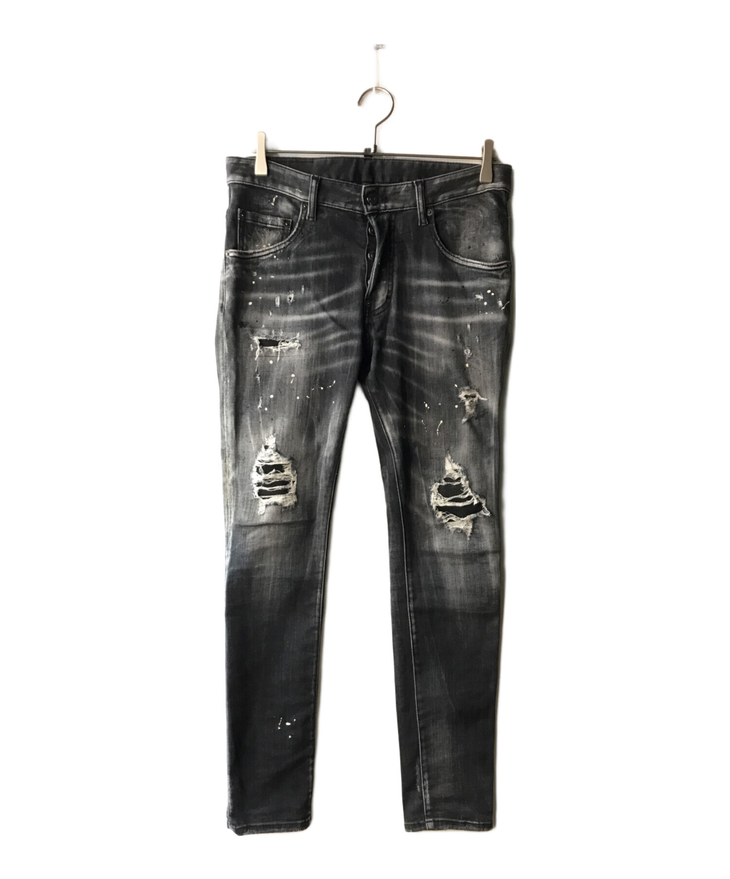 中古・古着通販】DSQUARED2 (ディースクエアード) Super Twinky Jean Paint Splash Destroyed Jeans  / デニムパンツ ブラック サイズ:46｜ブランド・古着通販 トレファク公式【TREFAC FASHION】スマホサイト