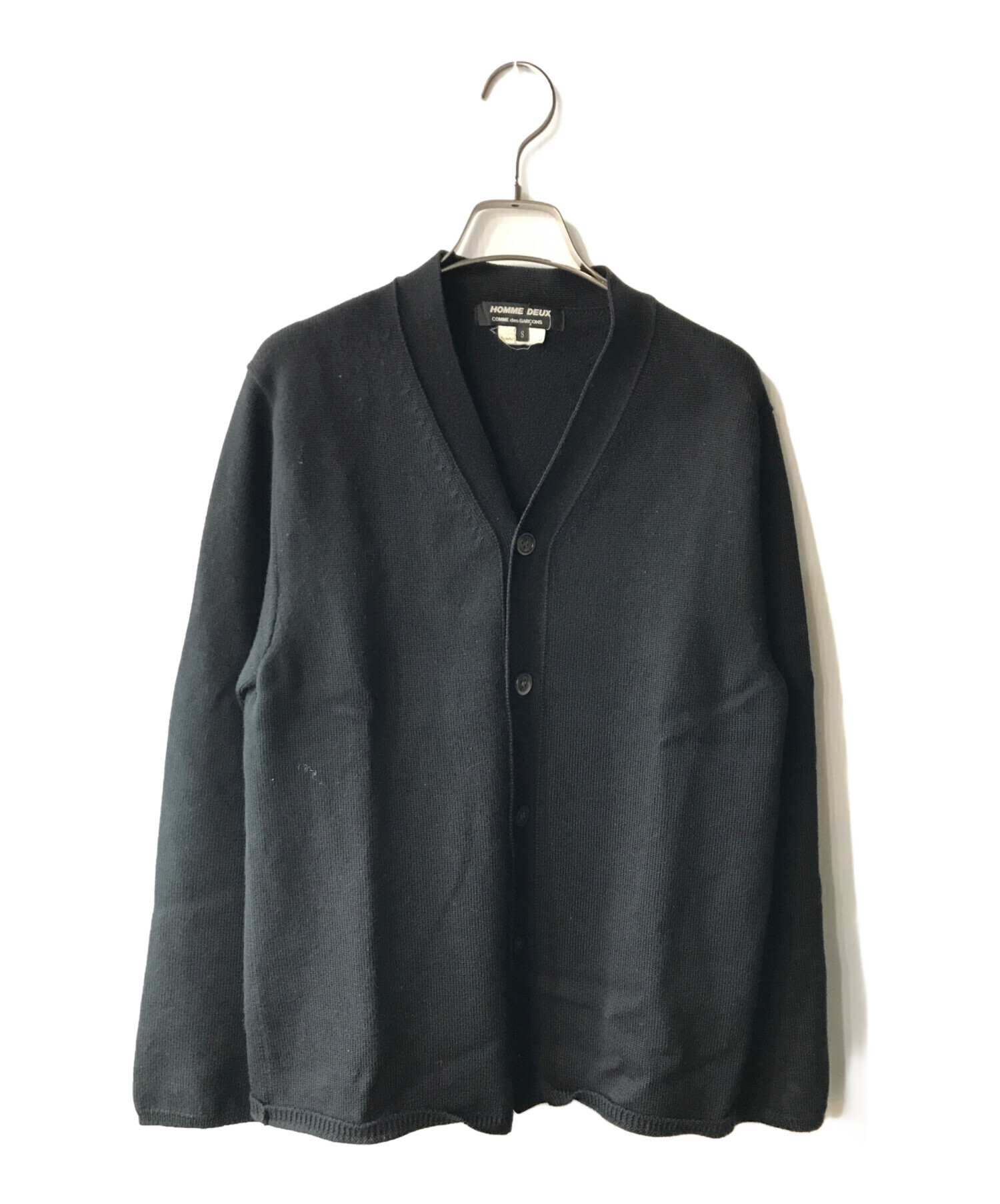 中古・古着通販】COMME des GARCONS HOMME DEUX (コムデギャルソン オム ドゥ) Vネックカーディガン ブラック  サイズ:Ｓ｜ブランド・古着通販 トレファク公式【TREFAC FASHION】スマホサイト