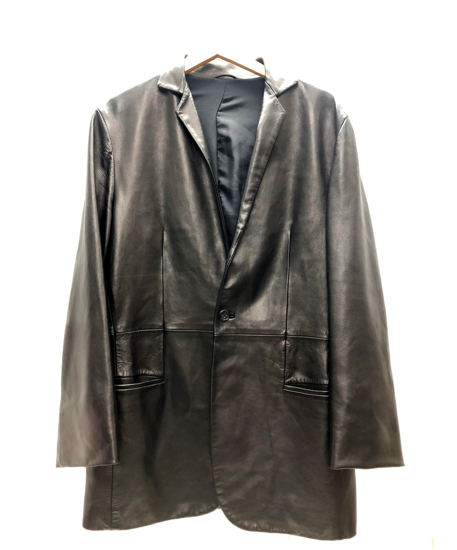 中古・古着通販】JIL SANDER (ジルサンダー) ラムレザーアシンメトリー