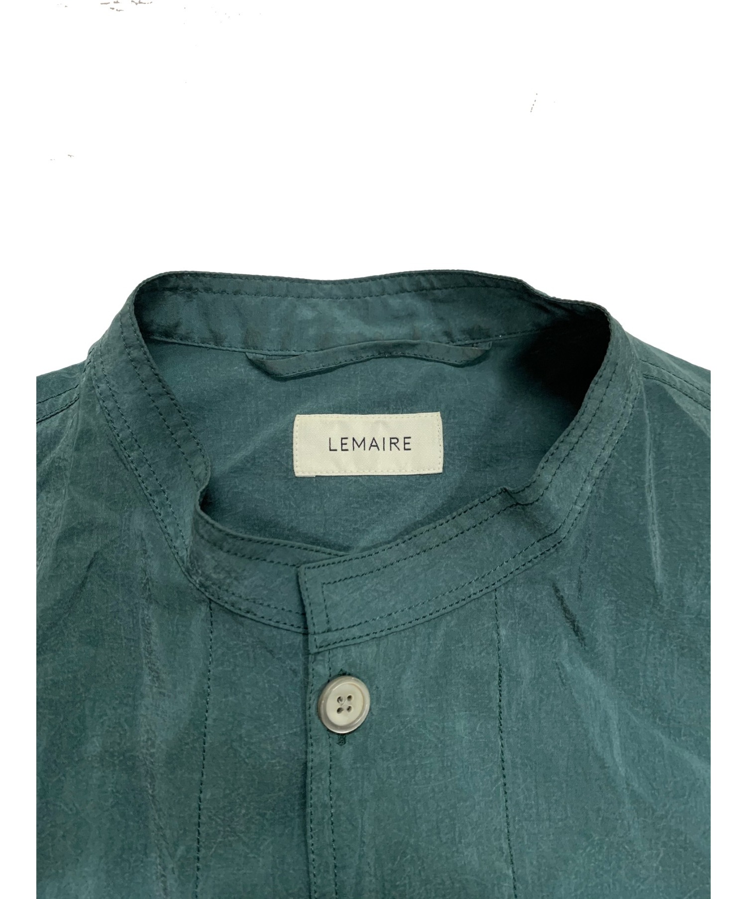LEMAIRE (ルメール) バンドカラーシャツ グリーン サイズ:48