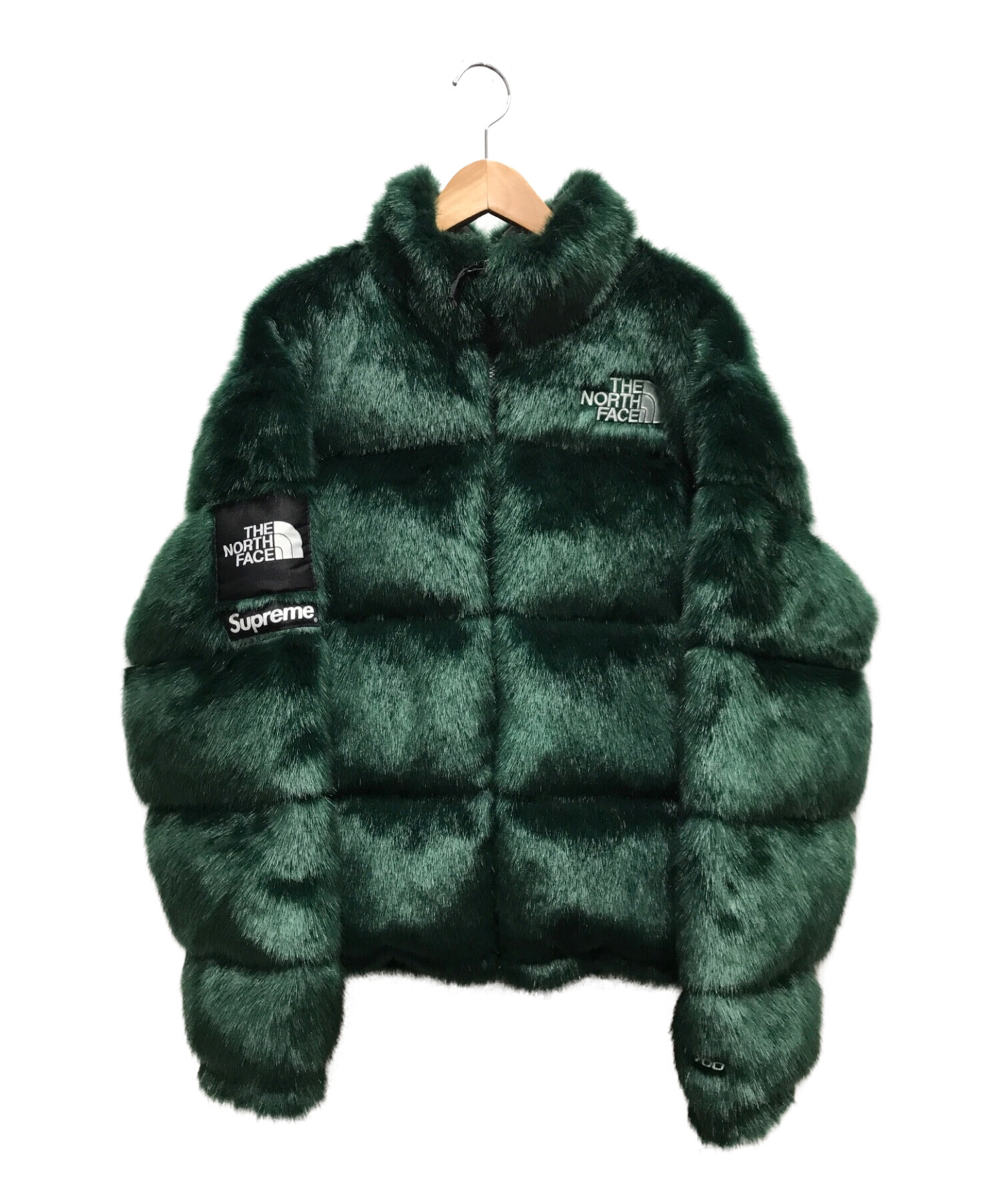 Supreme Fur Nuptse Jacket ノースシュプーリーム緑M