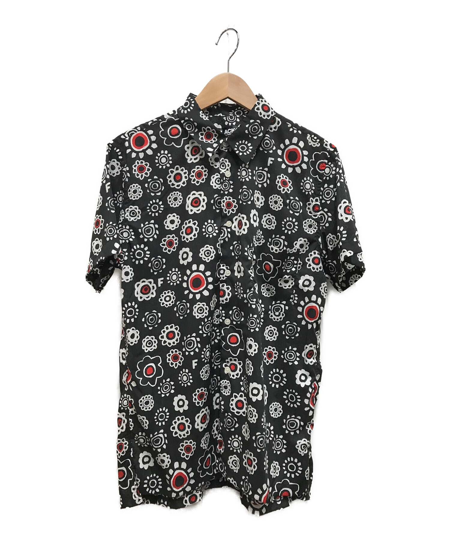 BLACK COMME des GARCONS (コムデギャルソン) フラワープリントシャツ ブラック サイズ:L