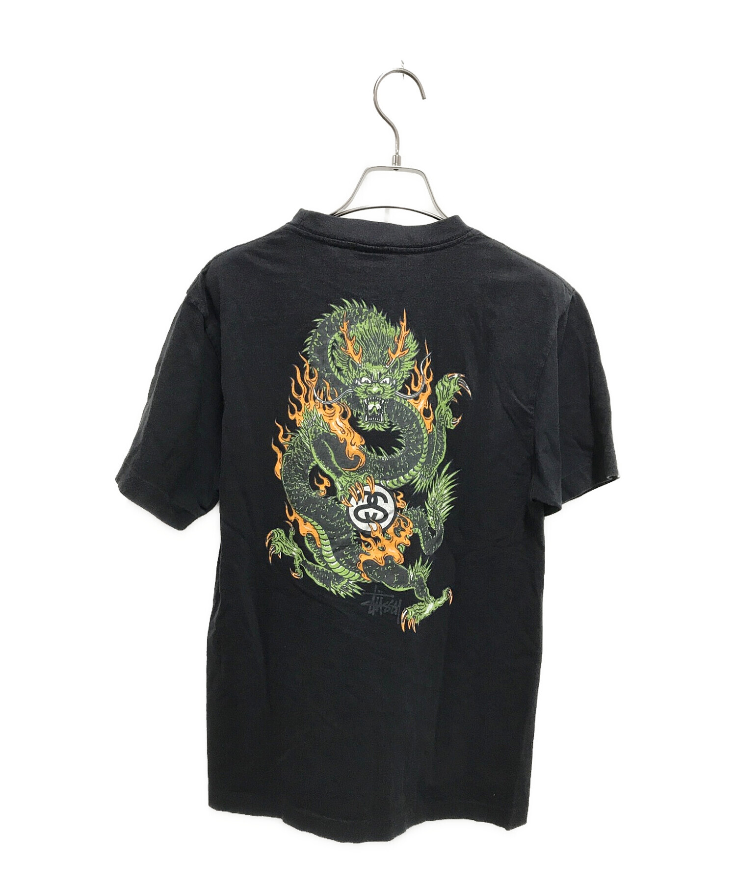 OLD STUSSY (オールドステューシー) 90`sオールドドラゴンプリントTシャツ ブラック サイズ:M