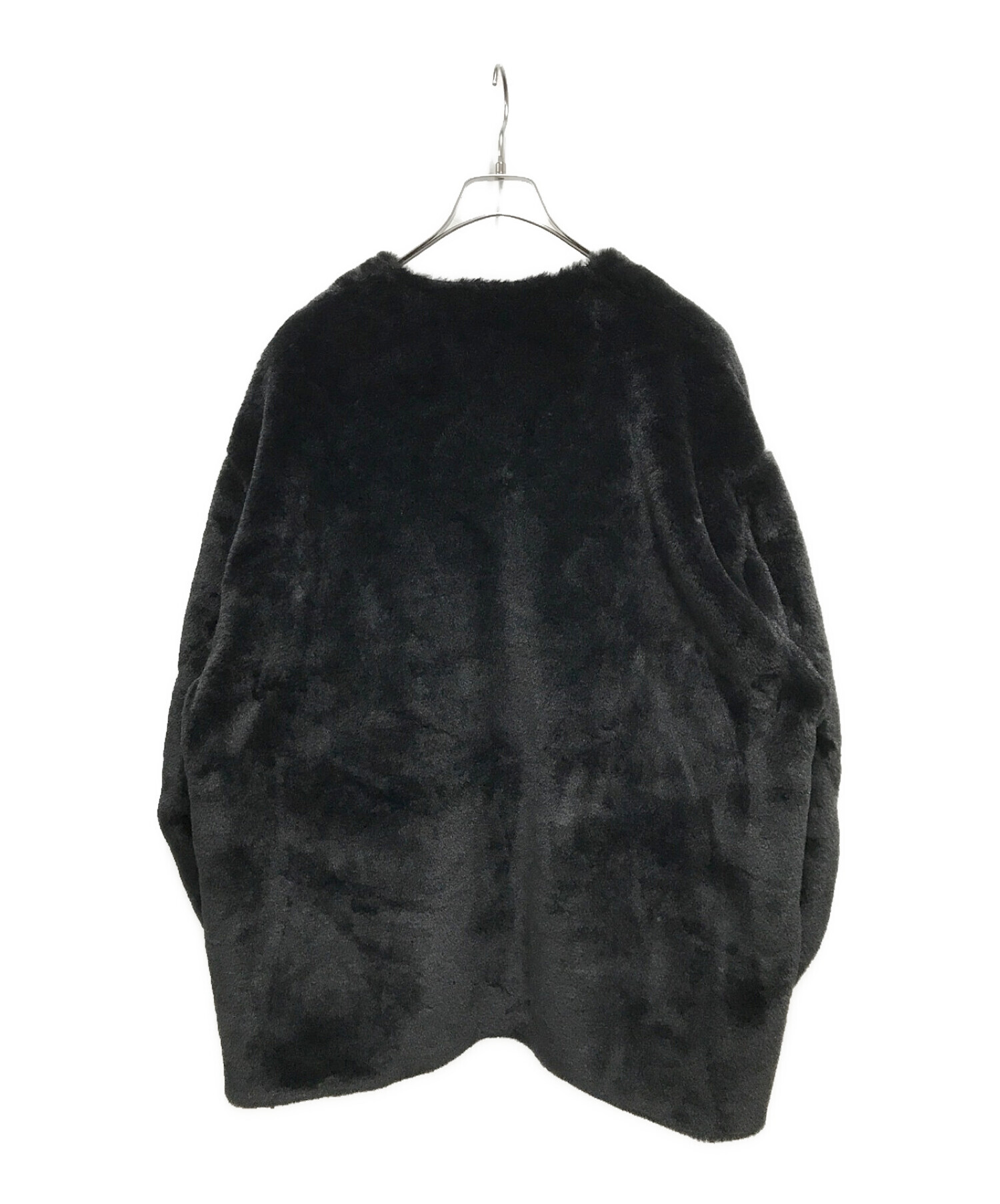 08sircus (ゼロエイトサーカス) エアコファーカラーレスジャケット / Eco fur collarless jacket ブラック サイズ:4