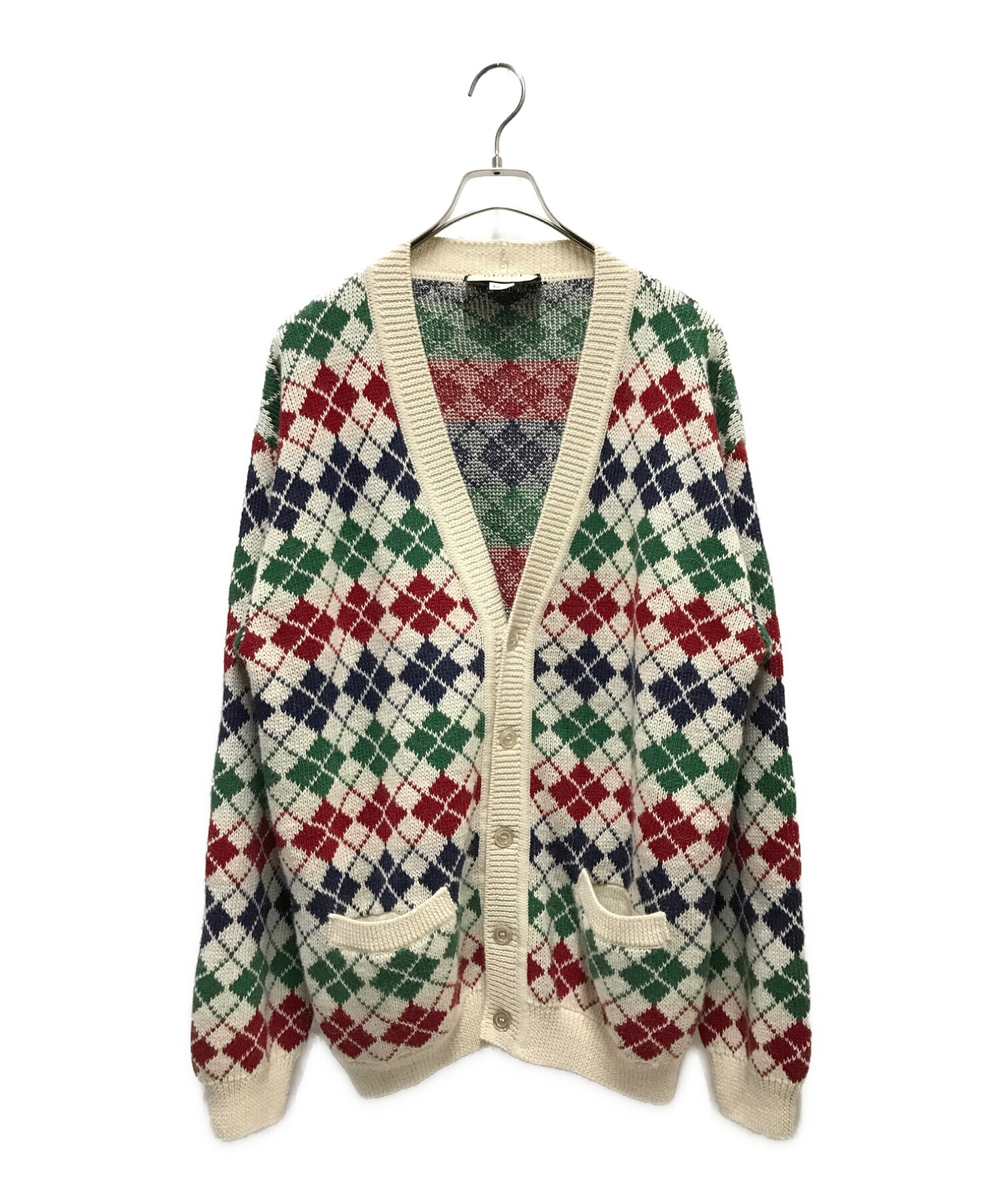 GUCCI (グッチ) アーガイルニットカーディガン/ ARGYLE ALPACA & WOOL CARDIGAN マルチカラー サイズ:S