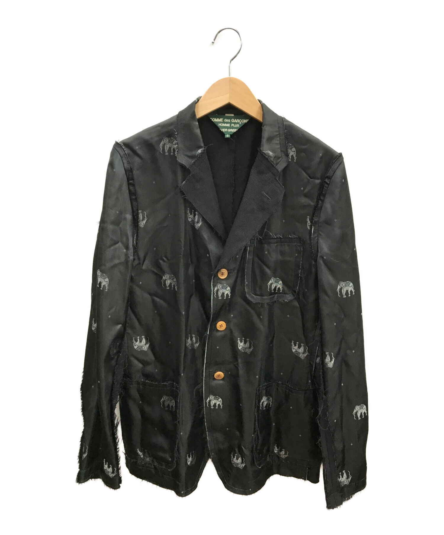 COMME des GARCONS HOMME PLUS EVER GREEN (コムデギャルソンオムプリュス エバーグリーン)  リバーシブルテーラードジャケット ブラック サイズ:S