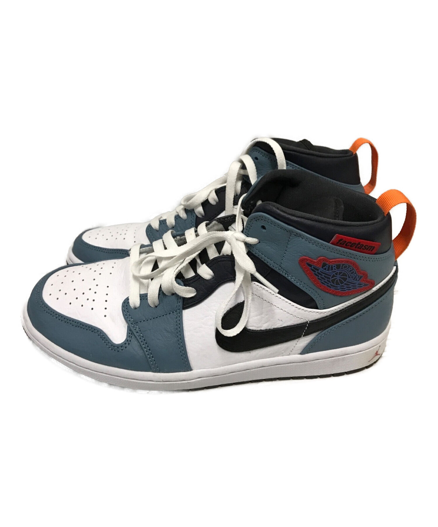 NIKE×FACETASM (ナイキ×ファセッタズム) エアジョーダン１ミッドSEフィアレス/AIR JORDAN 1 MID SE FRLS  APLA ホワイト×ブルー サイズ:28