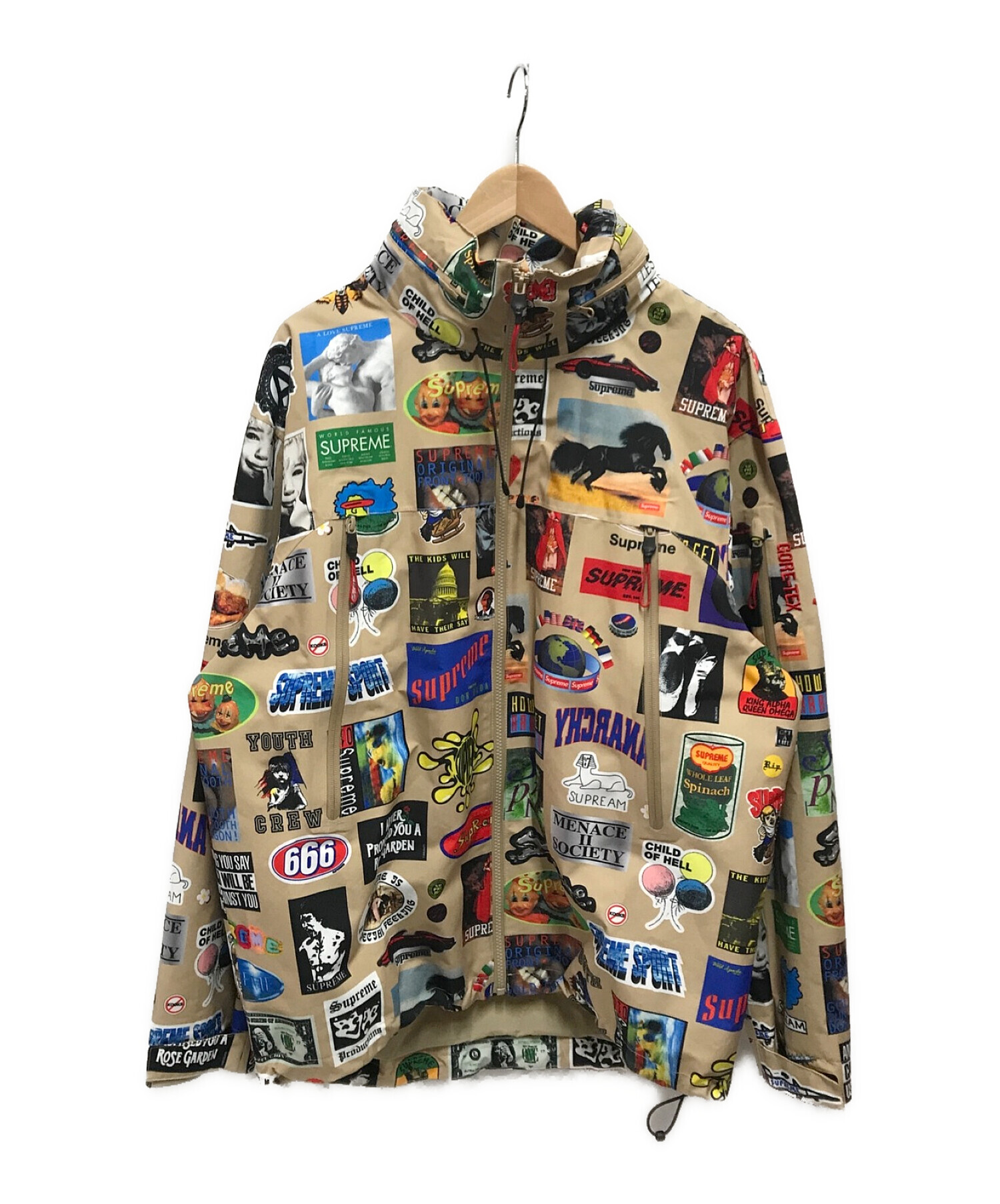 SUPREME (シュプリーム) ゴアテックスステッカーシェルジャケット / GORE-TEX Stickers Shell Jacket ベージュ  サイズ:L