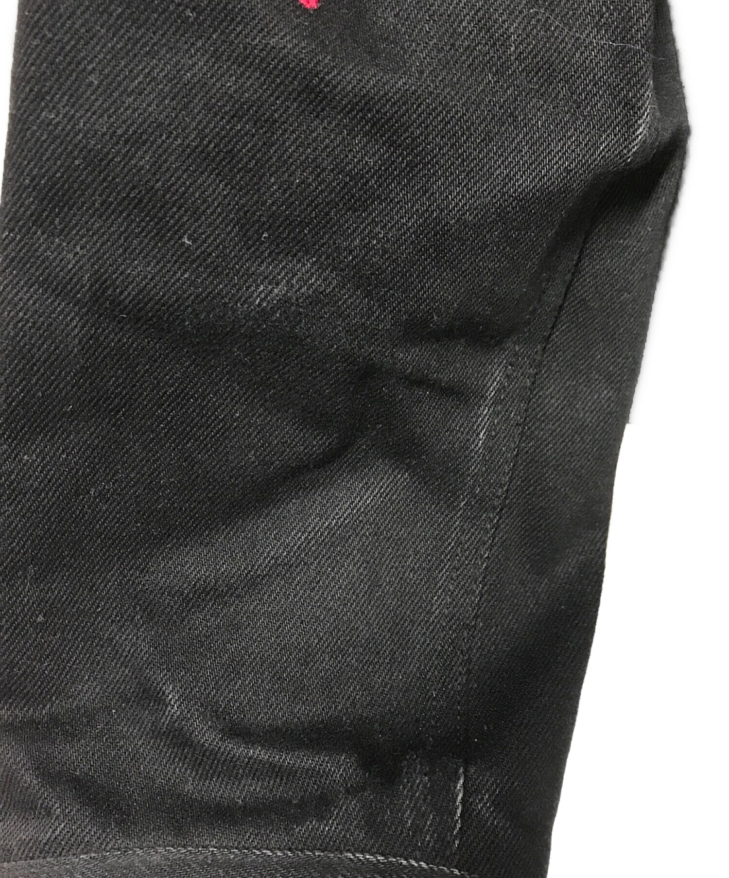 PURPLE STAIN (パープルステイン) エンブロイダリーデニムジャケット ブラック サイズ:3