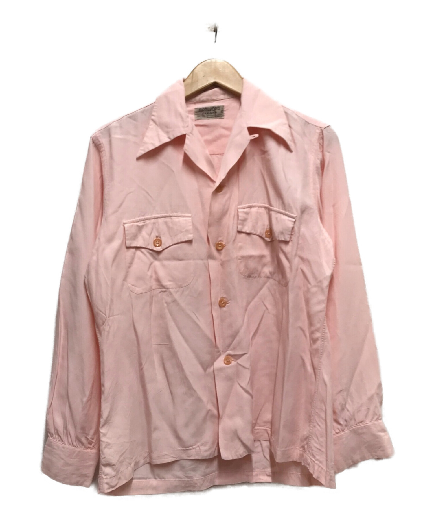 MARLBORO SAKANA (マルボロ サカナ) 50‘Sレーヨンオープンカラーシャツ ピンク サイズ:S