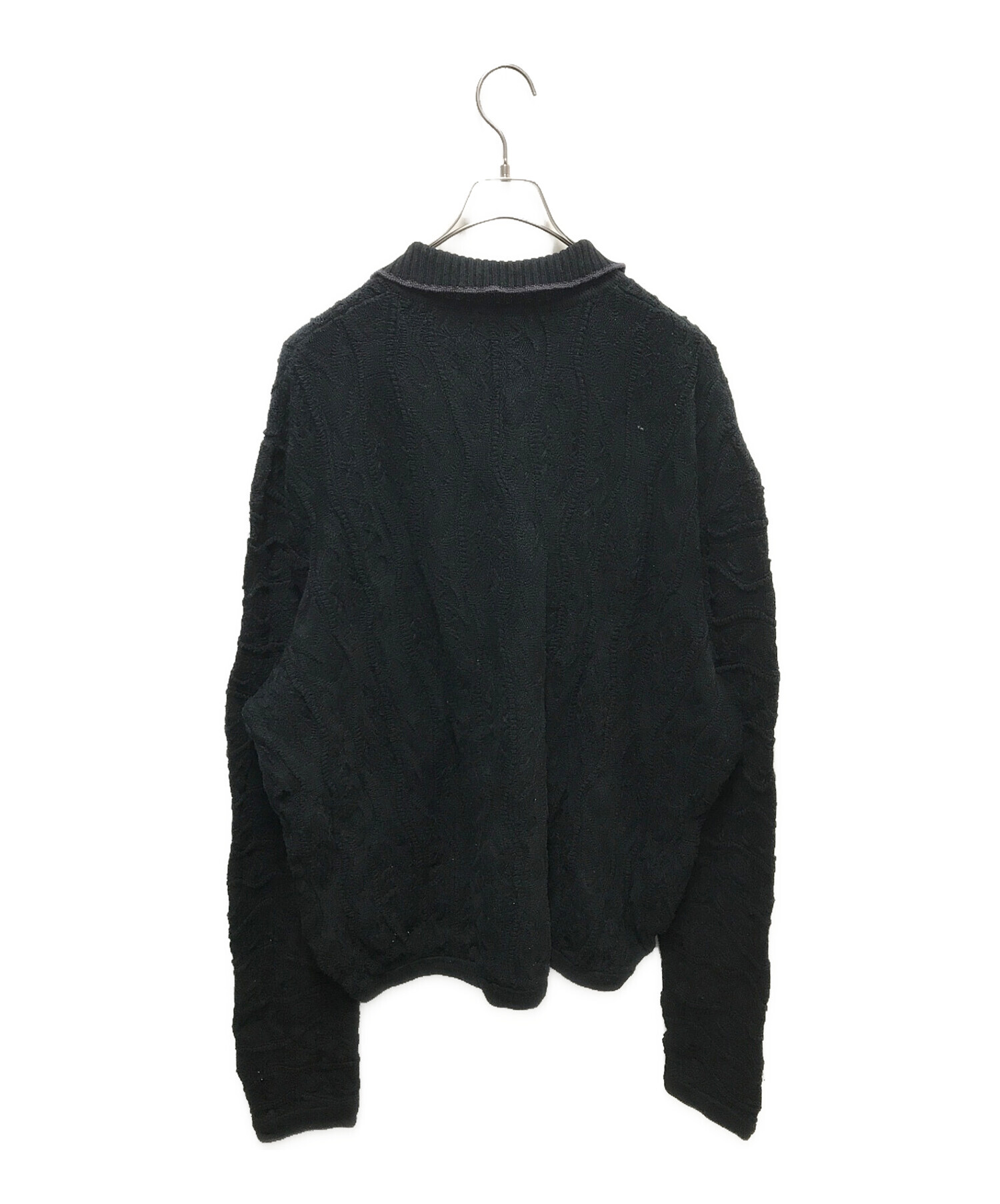 Coogi (クージー) 3D編みニットポロシャツ ブラック サイズ:4XL