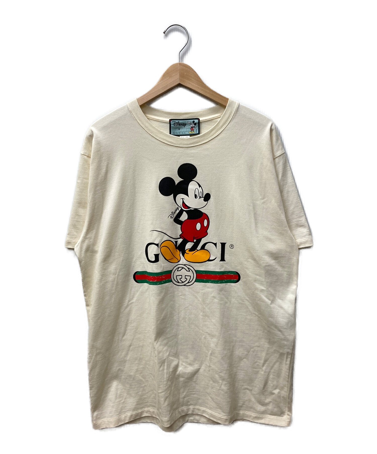 GUCCI (グッチ) DISNEY (ディズニー) コラボオーバーサイズＴシャツ アイボリー サイズ:M