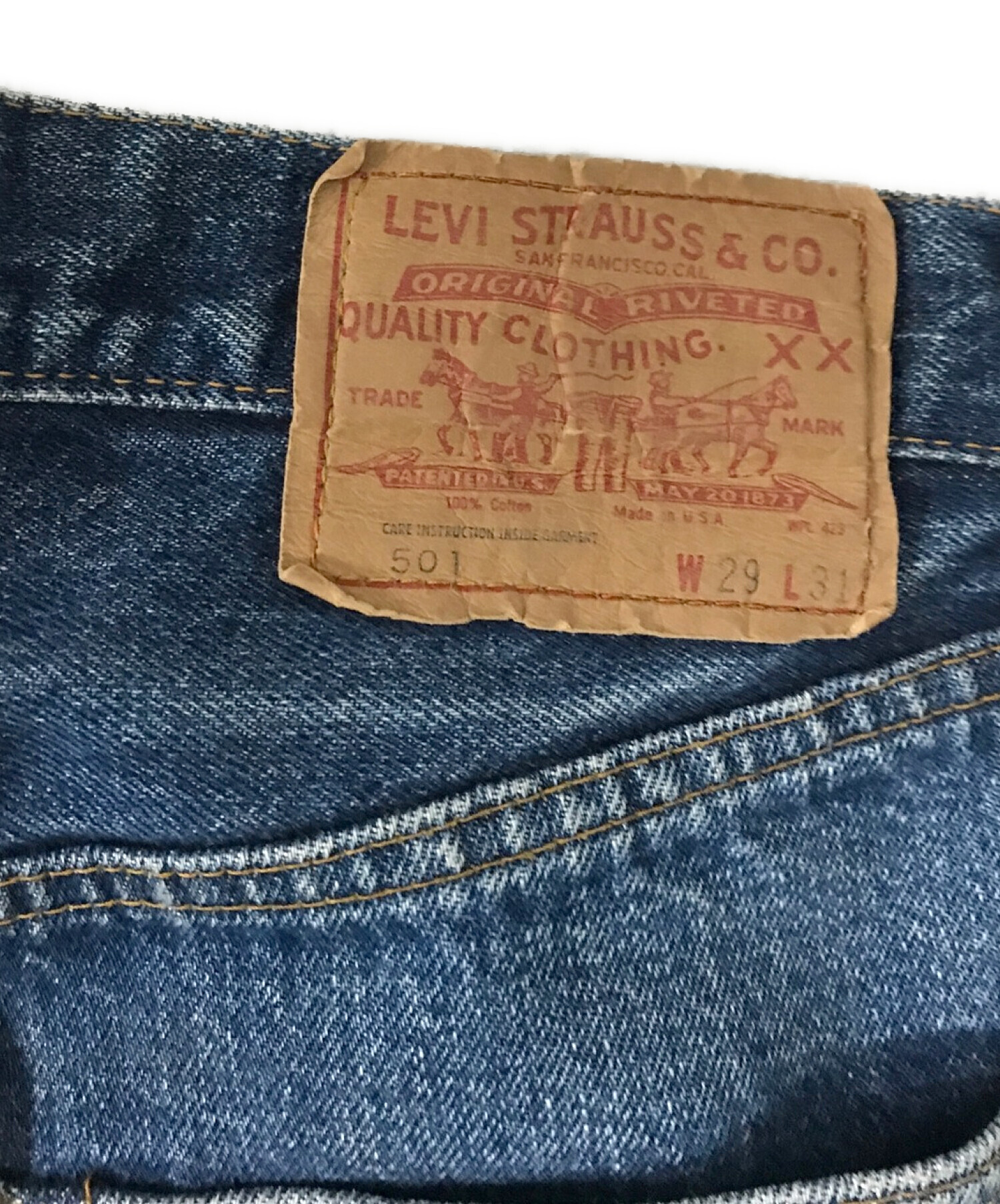 中古・古着通販】LEVI'S (リーバイス) 501デニムパンツ ネイビー