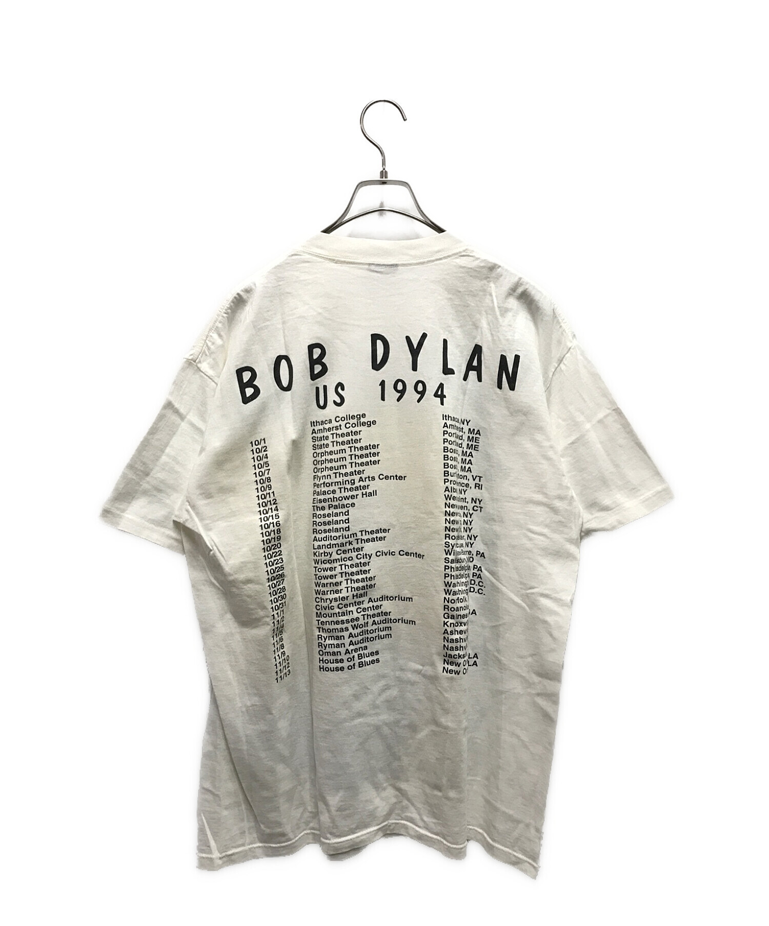 Bob dylan (ボブ・ディラン) BOB DYLAN 90‘S ヴィンテージツアーTEE ホワイト サイズ:XL