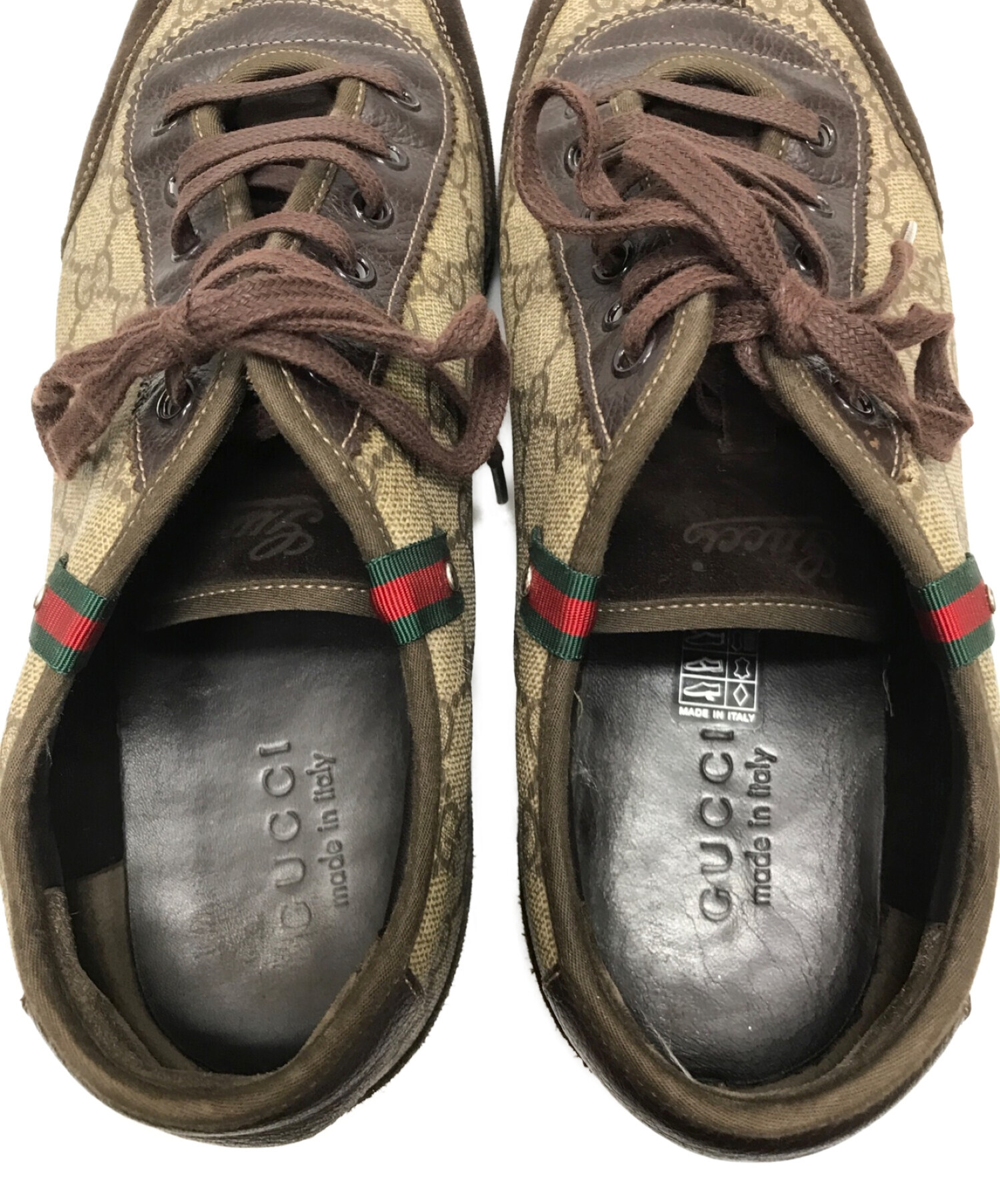 中古・古着通販】GUCCI (グッチ) GG柄スニーカー ベージュ サイズ:27.5