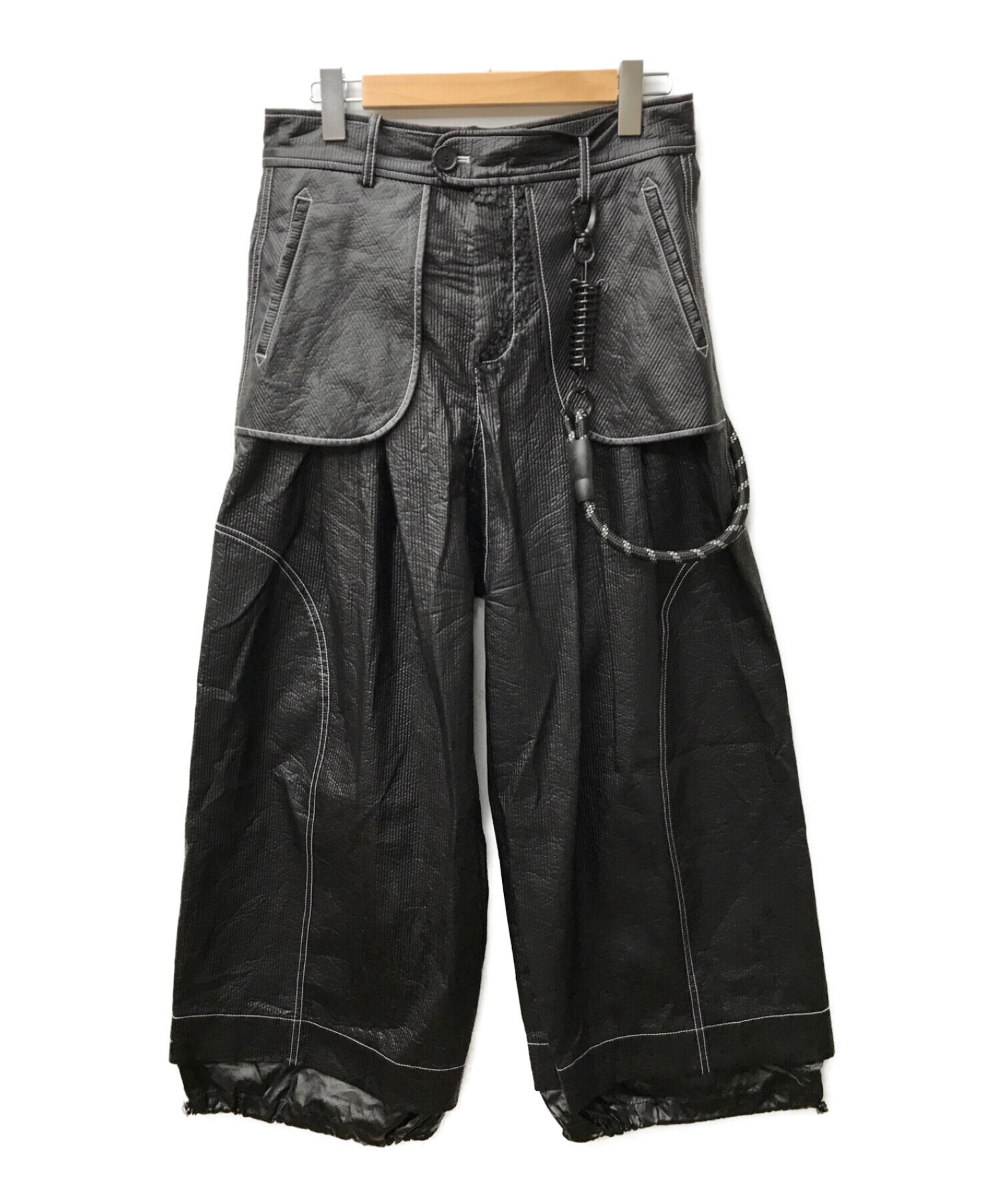 nutemperor PU leather wide pants-