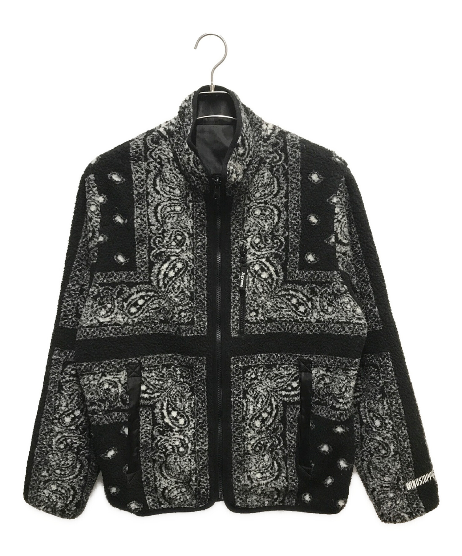 supreme bandana fleece jacket black