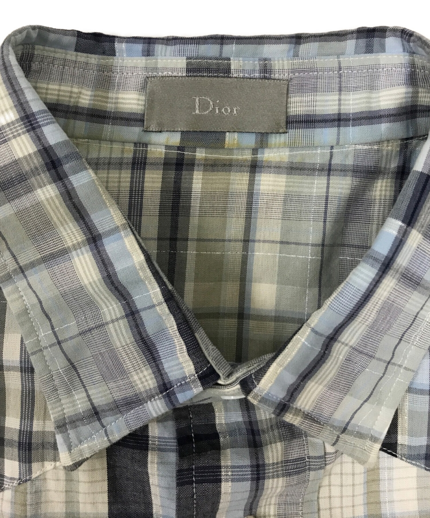 Dior  hedi期　チェックウエスタンシャツ　サイズ37Dio