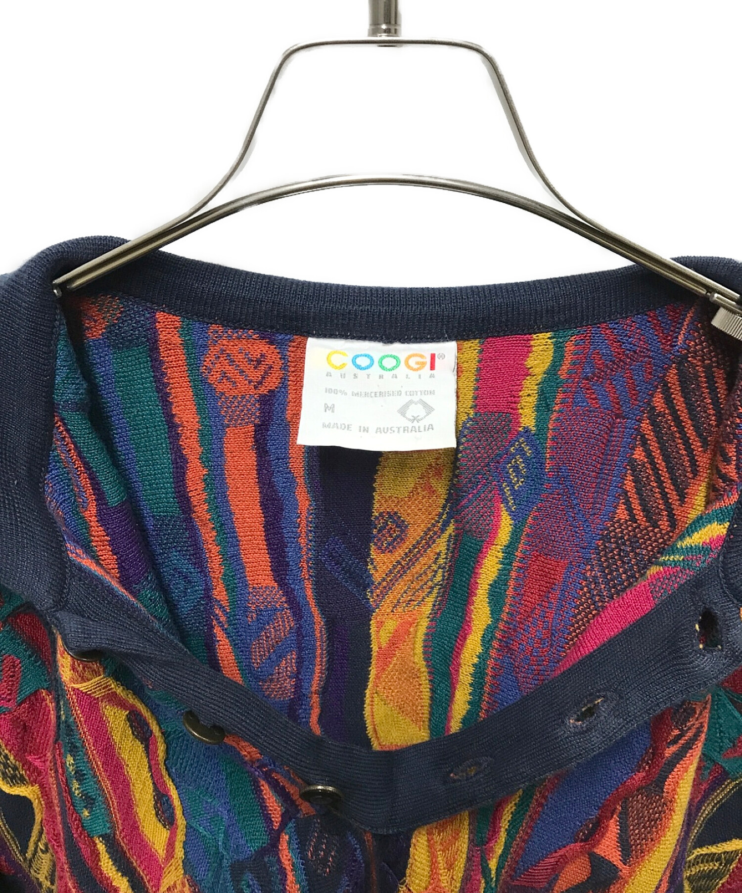 中古・古着通販】Coogi (クージー) 3Dケーブルポロニット ブルー