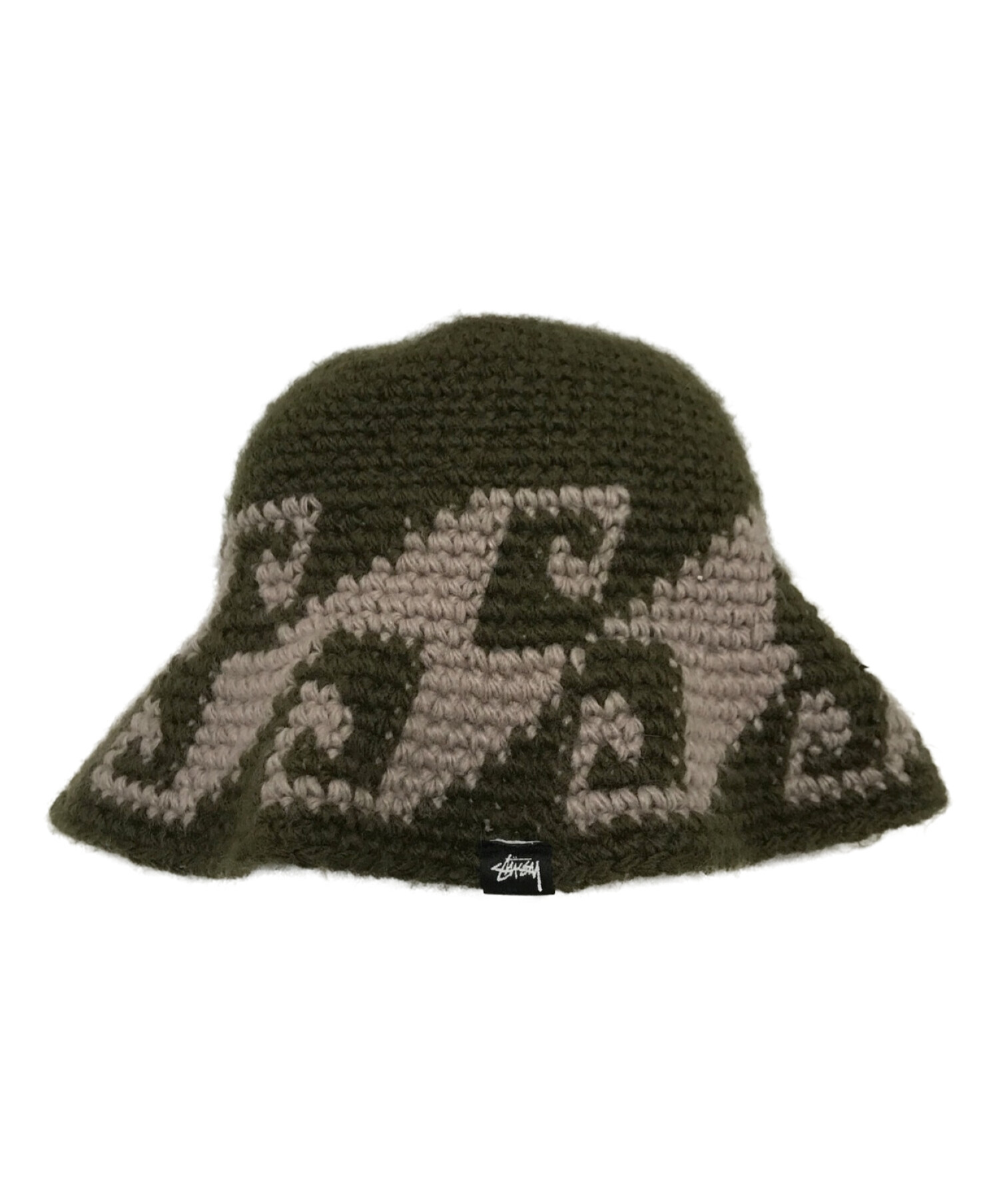 中古・古着通販】stussy (ステューシー) WAVES KNIT BUCKET HAT カーキ｜ブランド・古着通販 トレファク公式【TREFAC  FASHION】スマホサイト