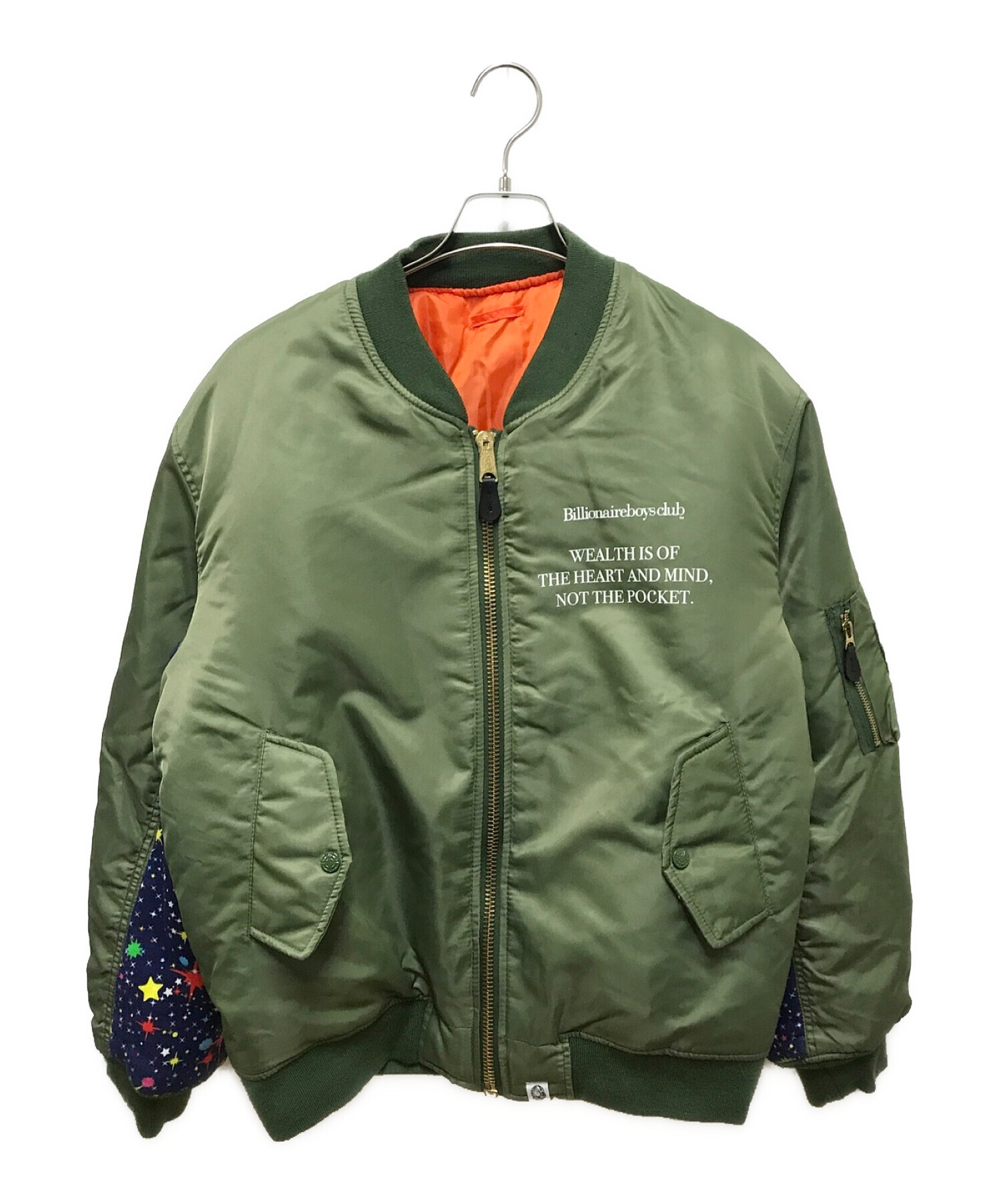 BILLIONAIRE BOYS CLUB (ビリオネアボーイズクラブ) MILITARY MA-1 JACKET オリーブ サイズ:L