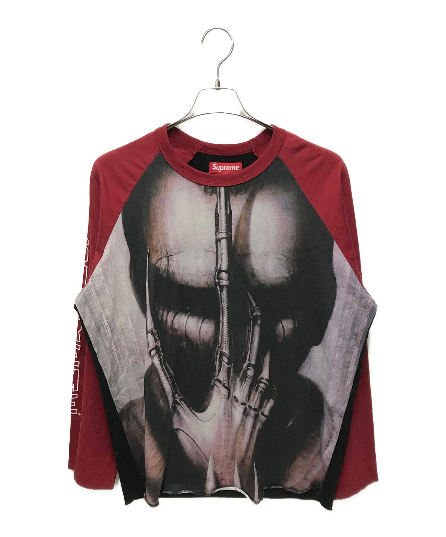 Supreme (シュプリーム) H.R. GIGER RAGLAN L/S TOP レッド サイズ:M