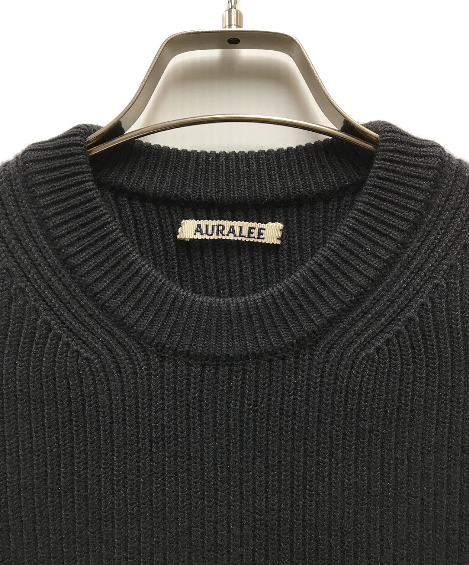 AURALEE (オーラリー) SUPER FINE WOOL RIB KNIT ブラック サイズ:3