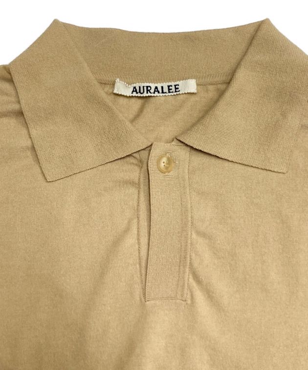 AURALEE (オーラリー) コットンニットポロシャツ ベージュ サイズ:4