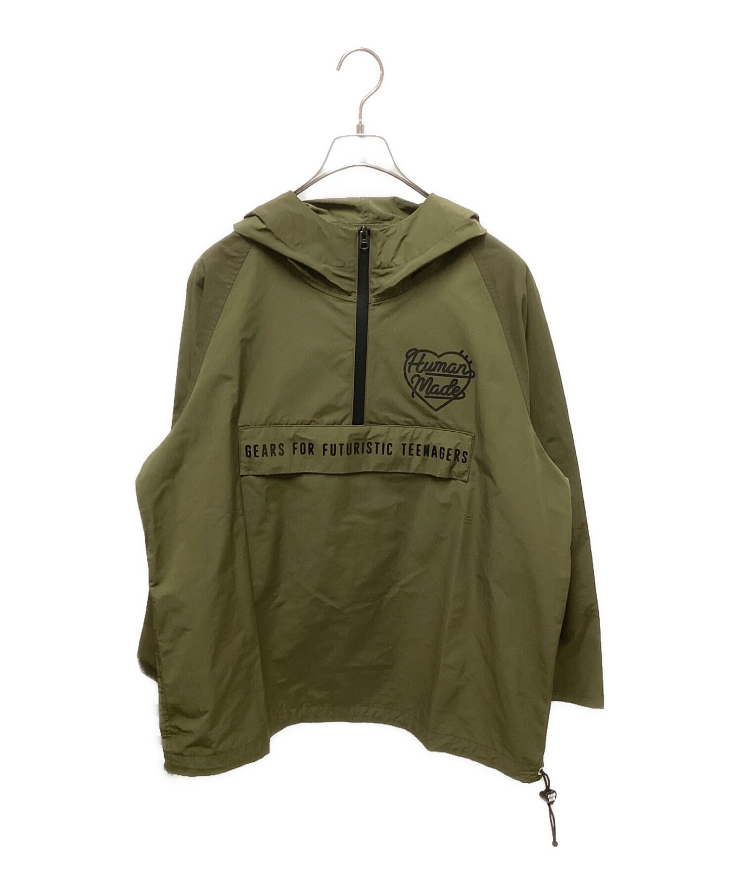 HUMAN MADE (ヒューマンメイド) HALF-ZIP ANORAK OLIVE オリーブ サイズ:S