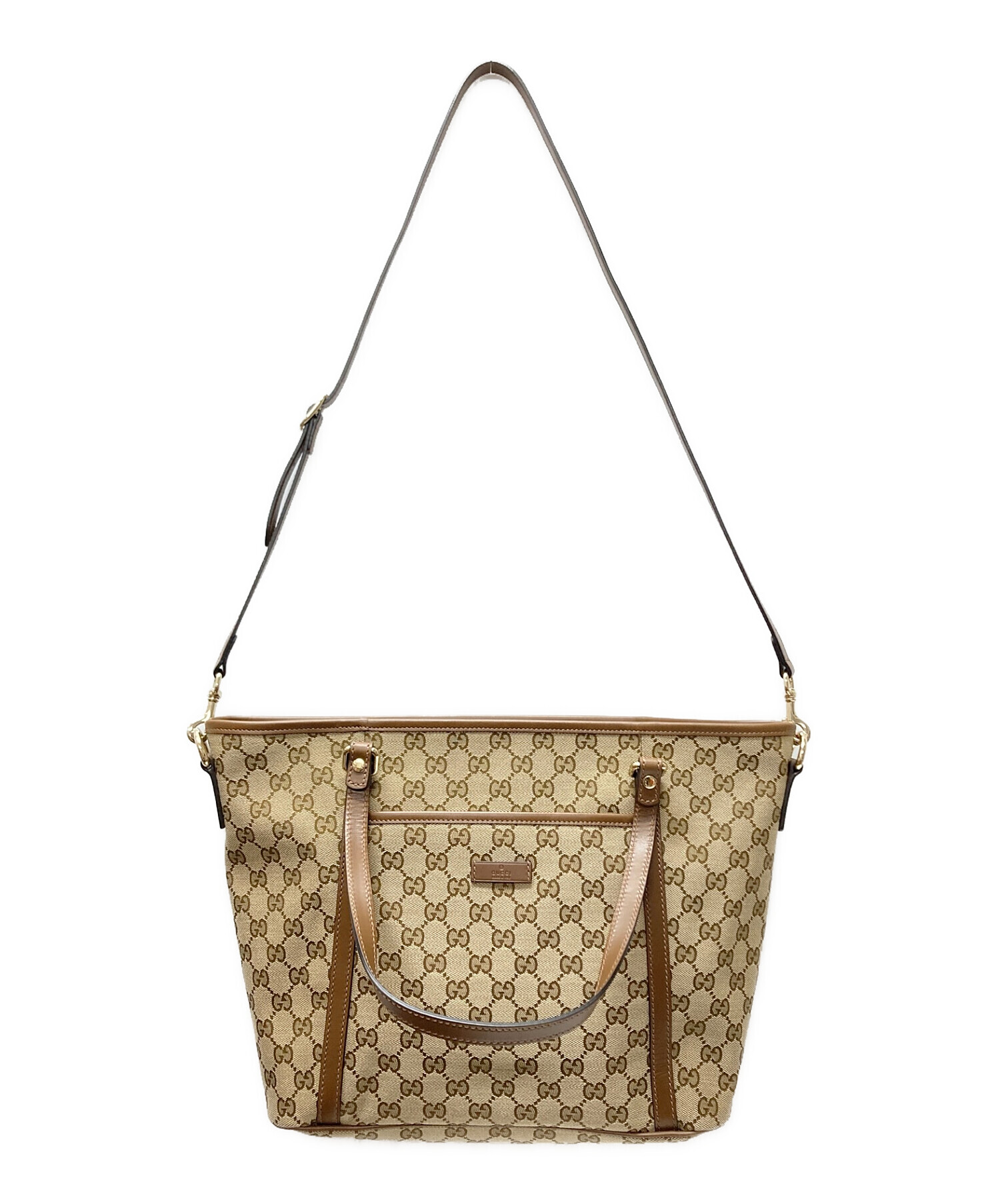 GUCCI (グッチ) GGキャンバス 2WAYショルダーバッグ ブラウン