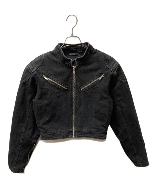 【中古・古着通販】NO ,MASS PROD. (ノーマスプロッド) Cropped Moto denim jacket クロップドデニムブルゾン  ブラック サイズ:Ｓ｜ブランド・古着通販 トレファク公式【TREFAC FASHION】スマホサイト