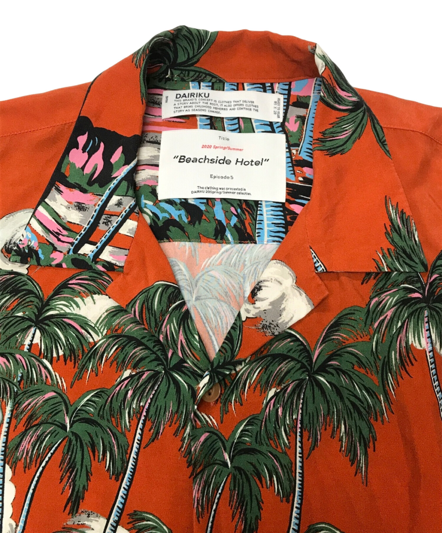 DAIRIKU (ダイリク) INTERMISSION Aloha Shirt オレンジ サイズ:SIZE F