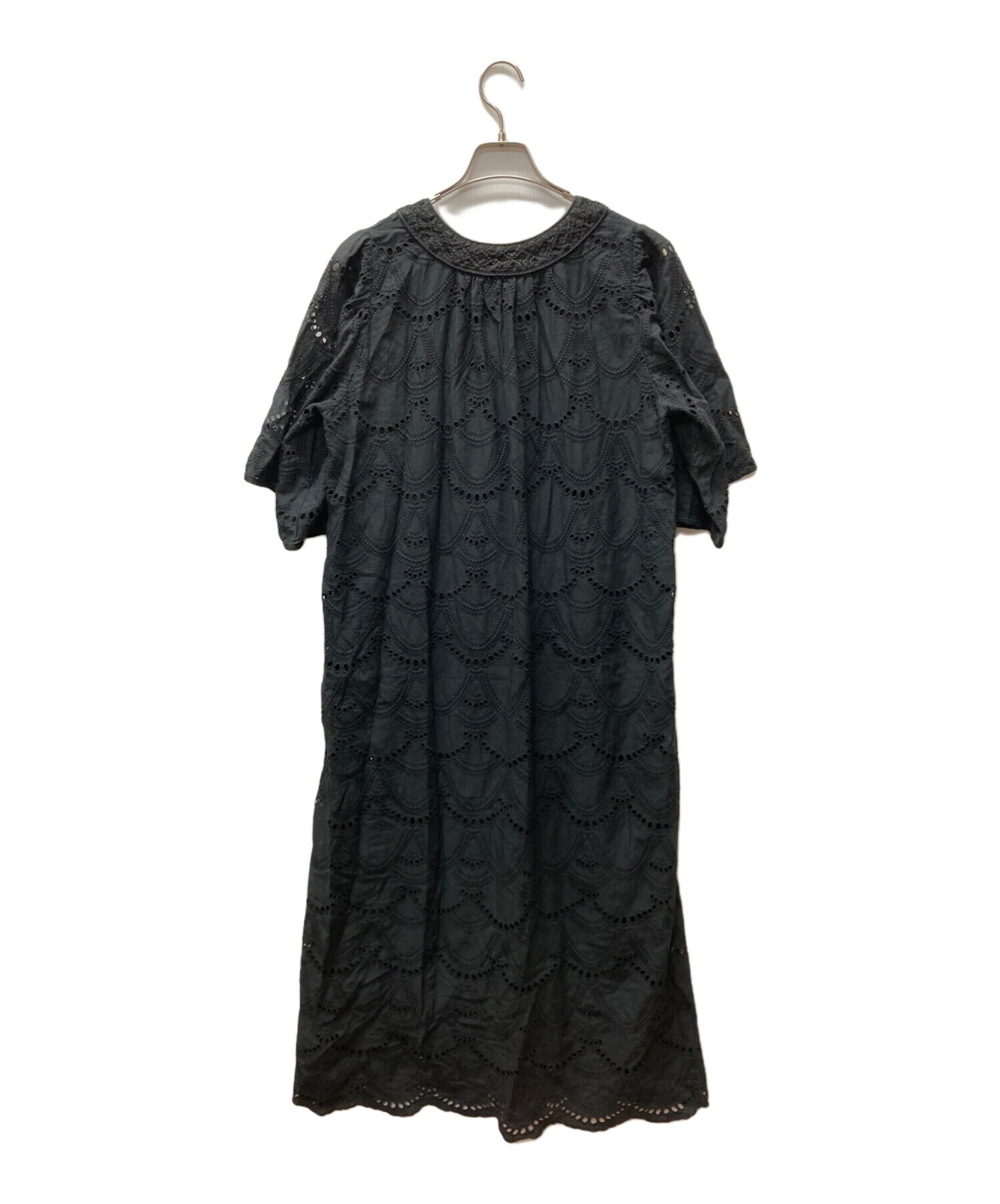 ne quittez pas (ヌキテパ) Cotton Voile Dot Hemla Dress ブラック サイズ:FREE