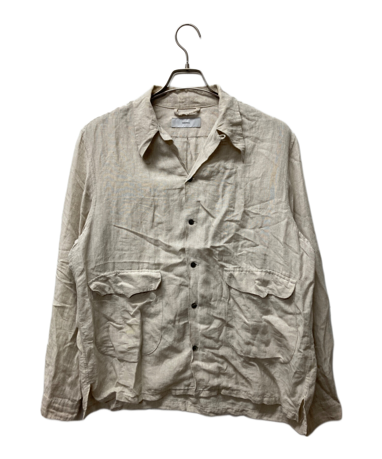 SUGARHILL (シュガーヒル) Silk Linen Stripe Shirt ベージュ サイズ:S