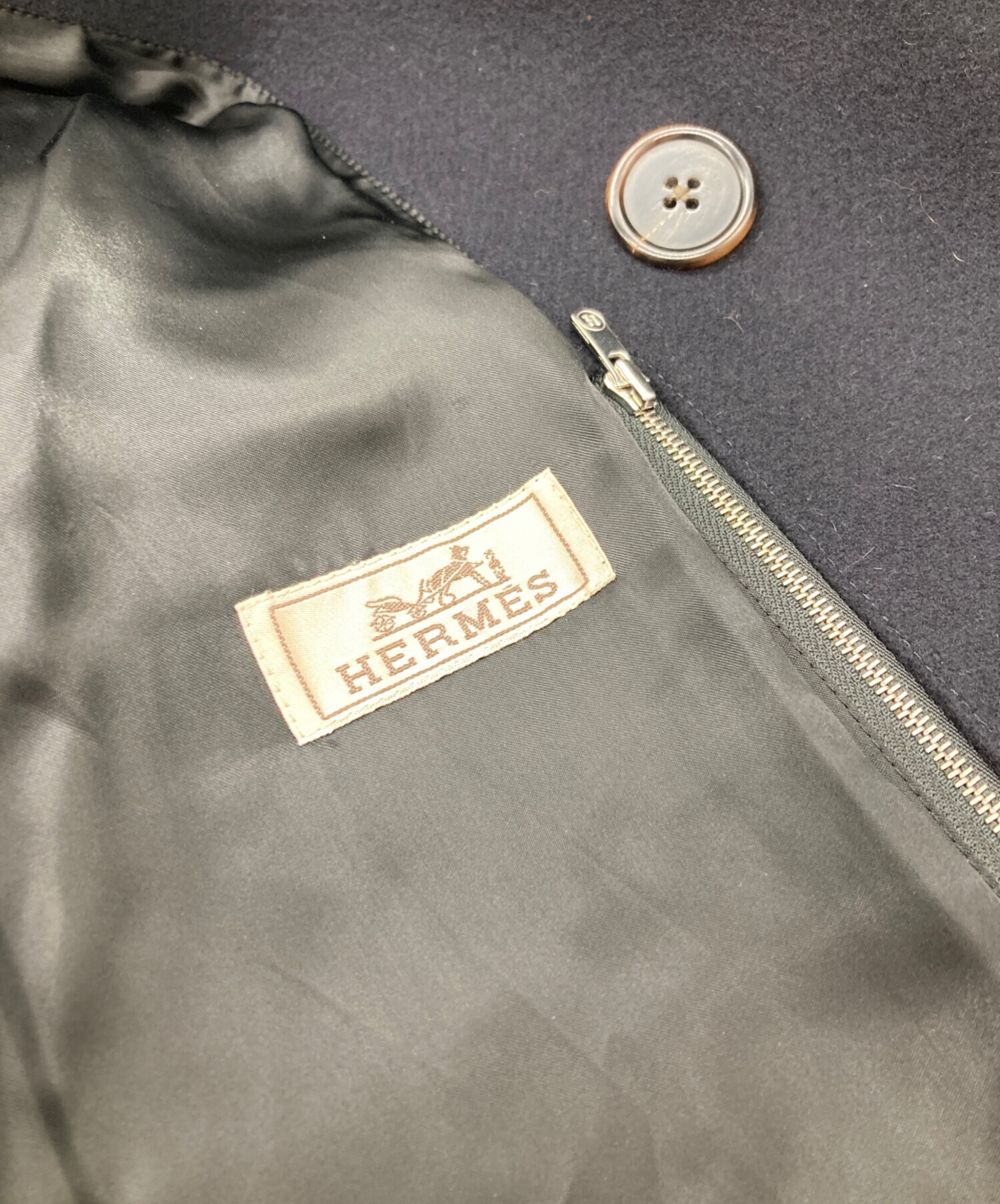 中古・古着通販】HERMES (エルメス) コンパクト180'SウールPコート ネイビー サイズ:48｜ブランド・古着通販  トレファク公式【TREFAC FASHION】スマホサイト