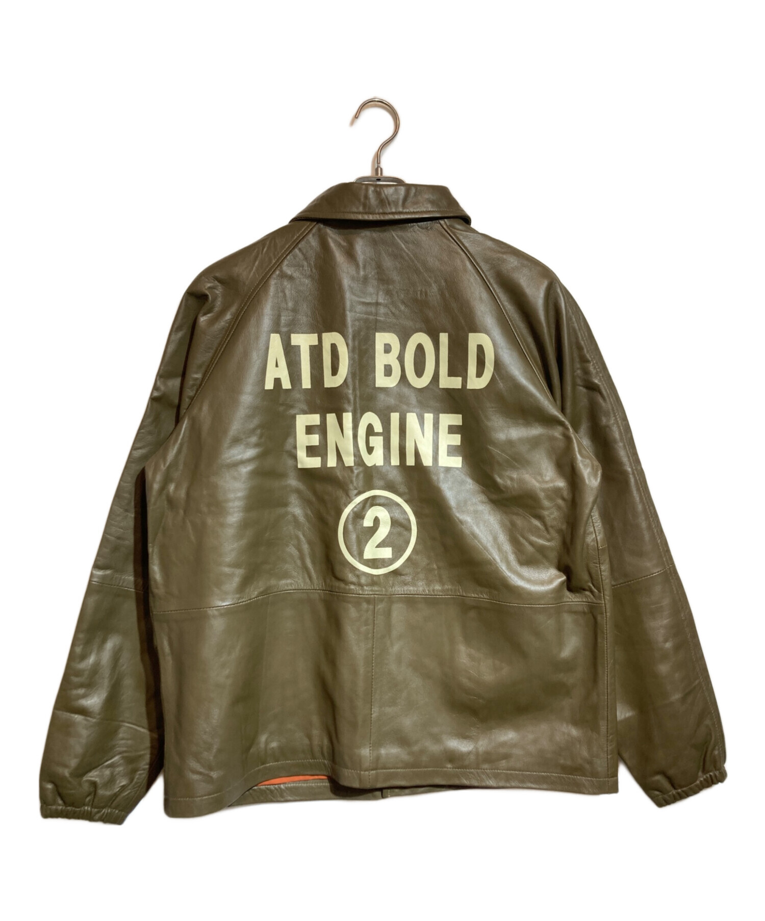 AT-DIRTY (アットダーティ) BOLD LEATHER COACH JACKET ブラウン サイズ:L 未使用品