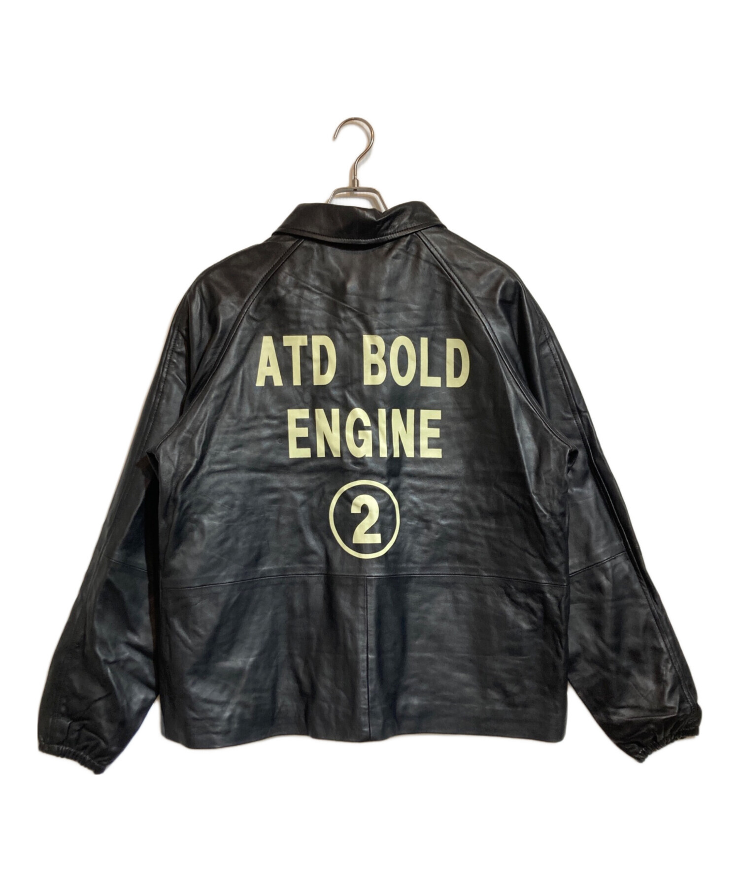 AT-DIRTY (アットダーティ) BOLD LEATHER COACH JACKET ブラック サイズ:Ｌ